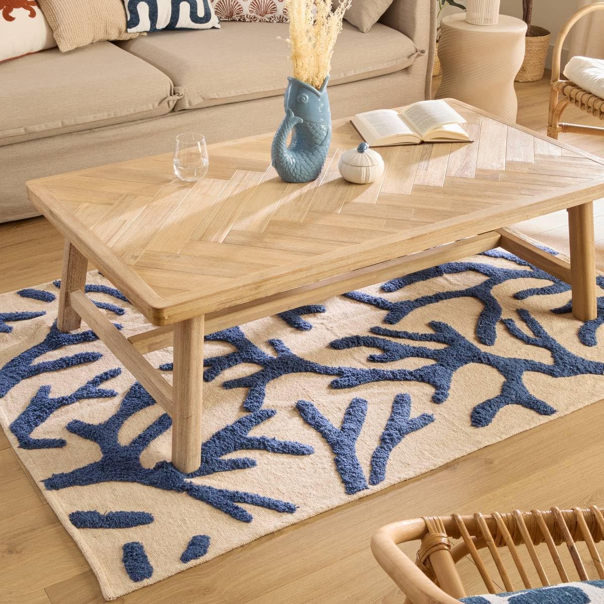 Atmosphera - Tapis Oceania 120x170cm Bleu