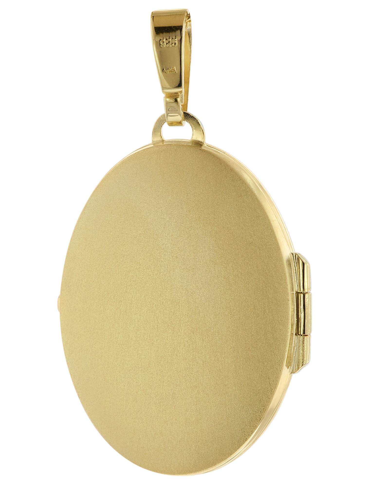 trendor Halskette mit Medaillon-Anhänger Silber 925 gold plattiert 39660