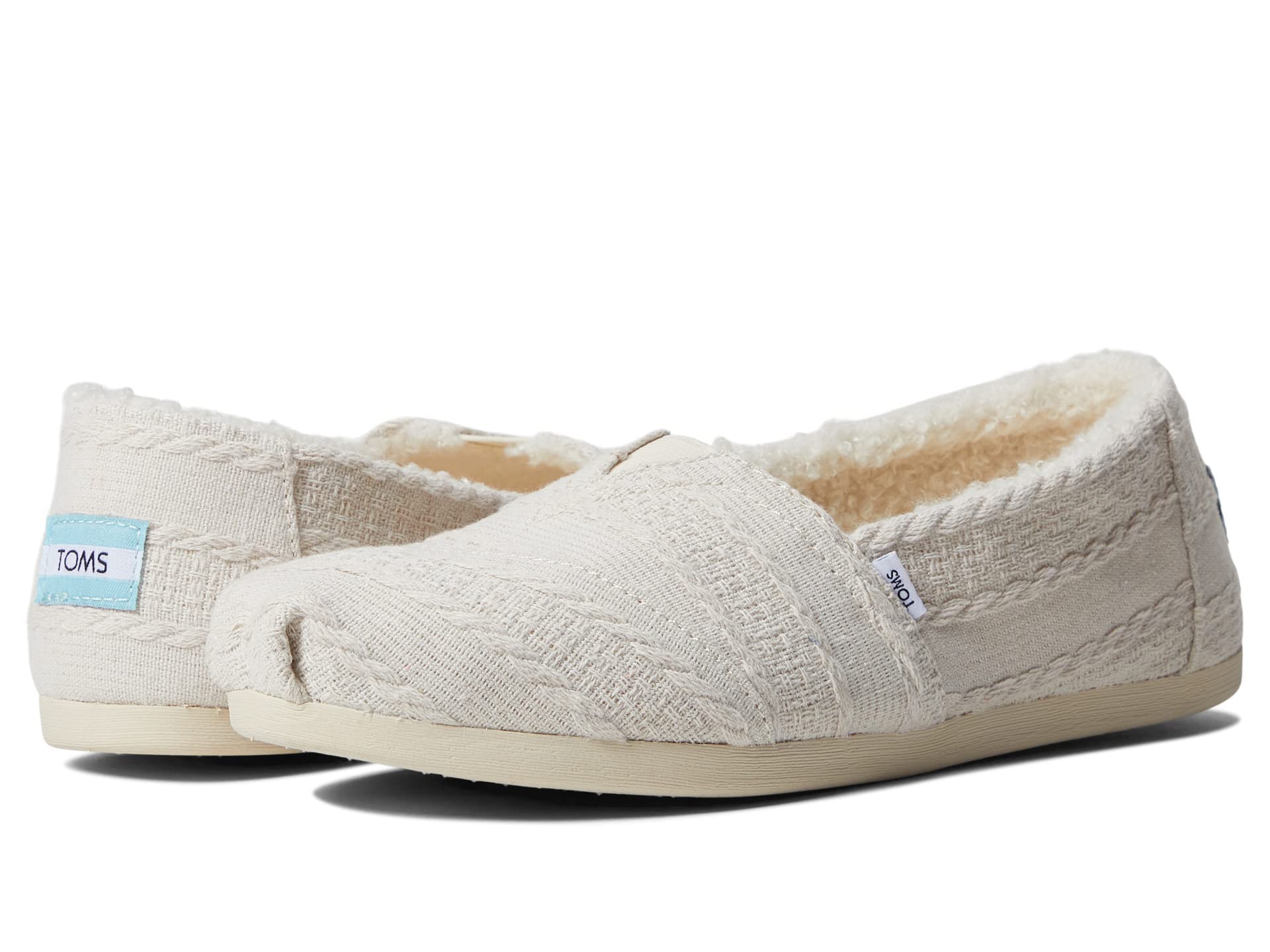 TOMS Womens Alpargata Cozy Slip On Flats Casual - Beige