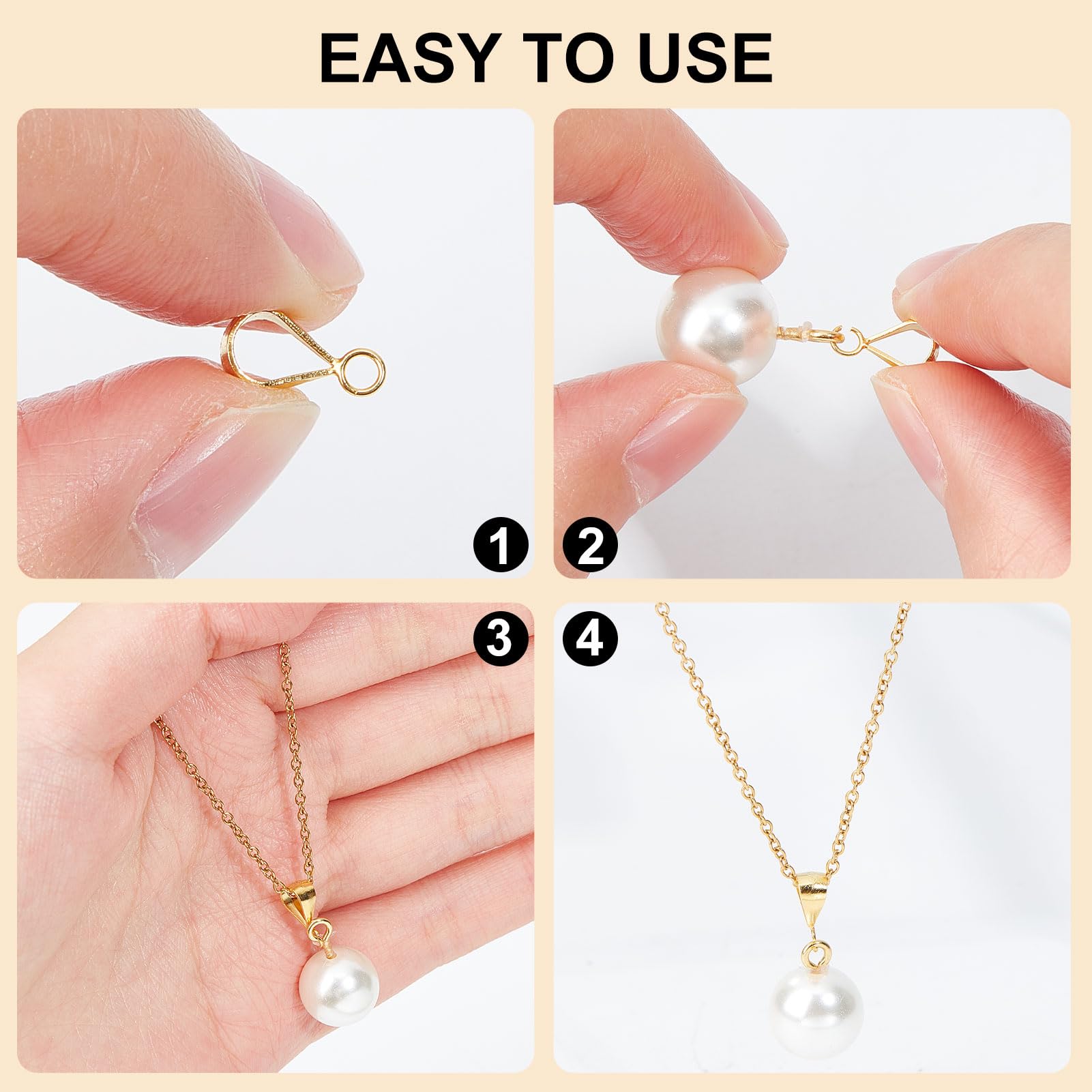 NICENEEDED 5 Ganci Pendenti In Oro 14K – Chiusura 925 Argento Sterling Per Creazione Gioielli - 2