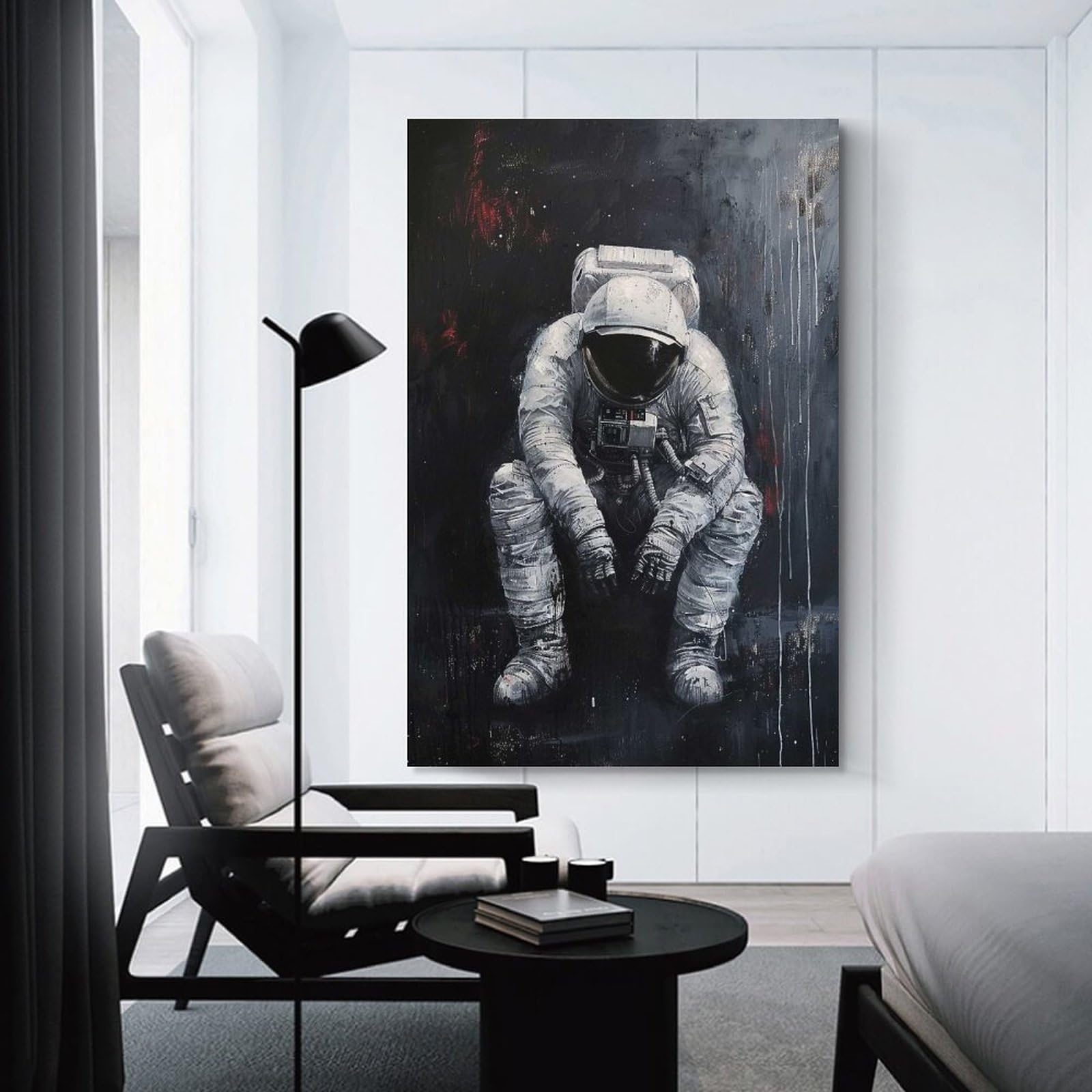 Junmoney Room Decor Wall Art Astronaut in Space, 12x18inch(30x45cm), for Workspace Walls, Study Corners Or Bedrooms, A Smart Decor Choice for Study Walls