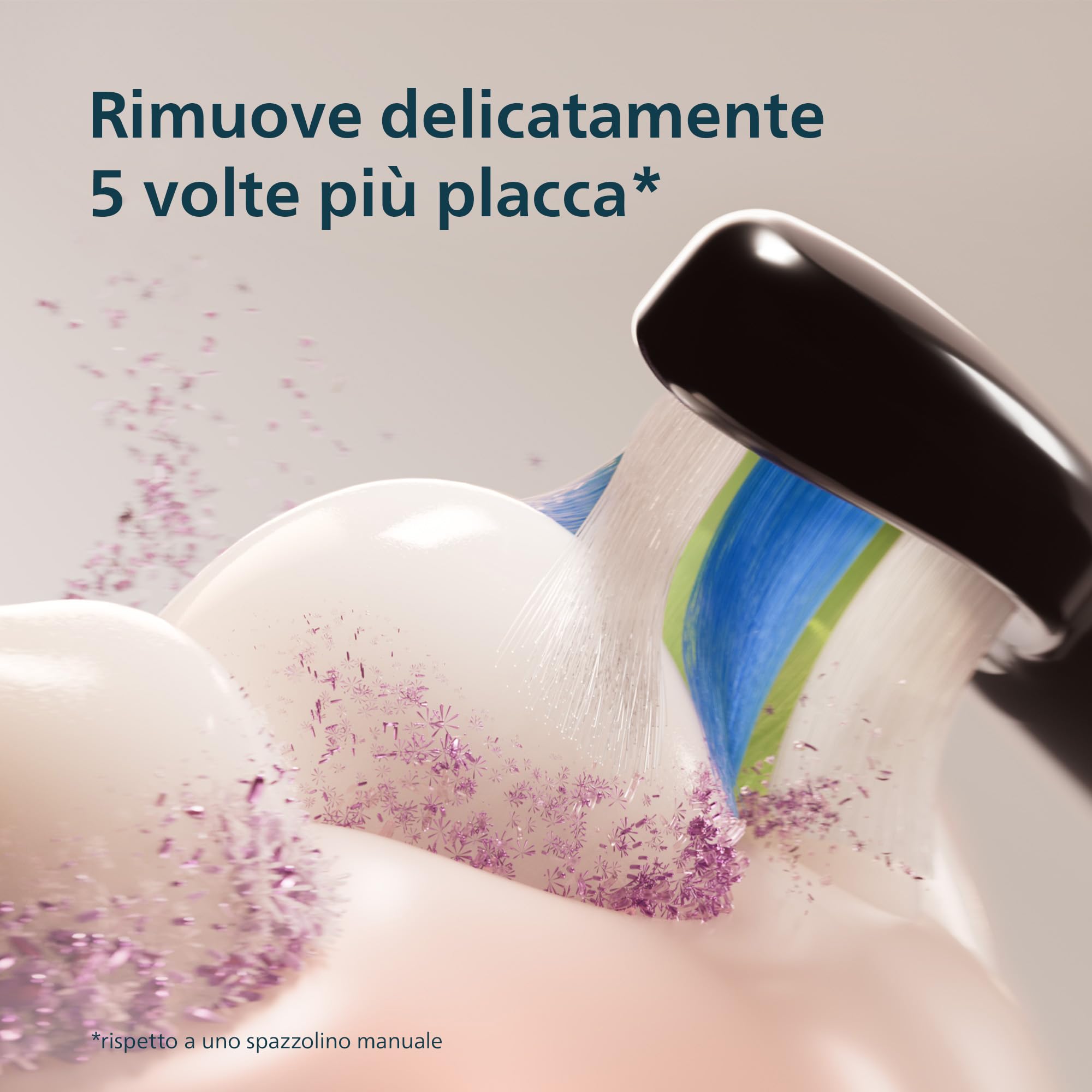 Philips Sonicare Serie 4100 - Spazzolino elettrico sonico con sensore di pressione, 4 impostazioni, EasyStart, SmarTimer, autonomia 21 giorni, custodia, nero, HX4046/52, [Nuovo]