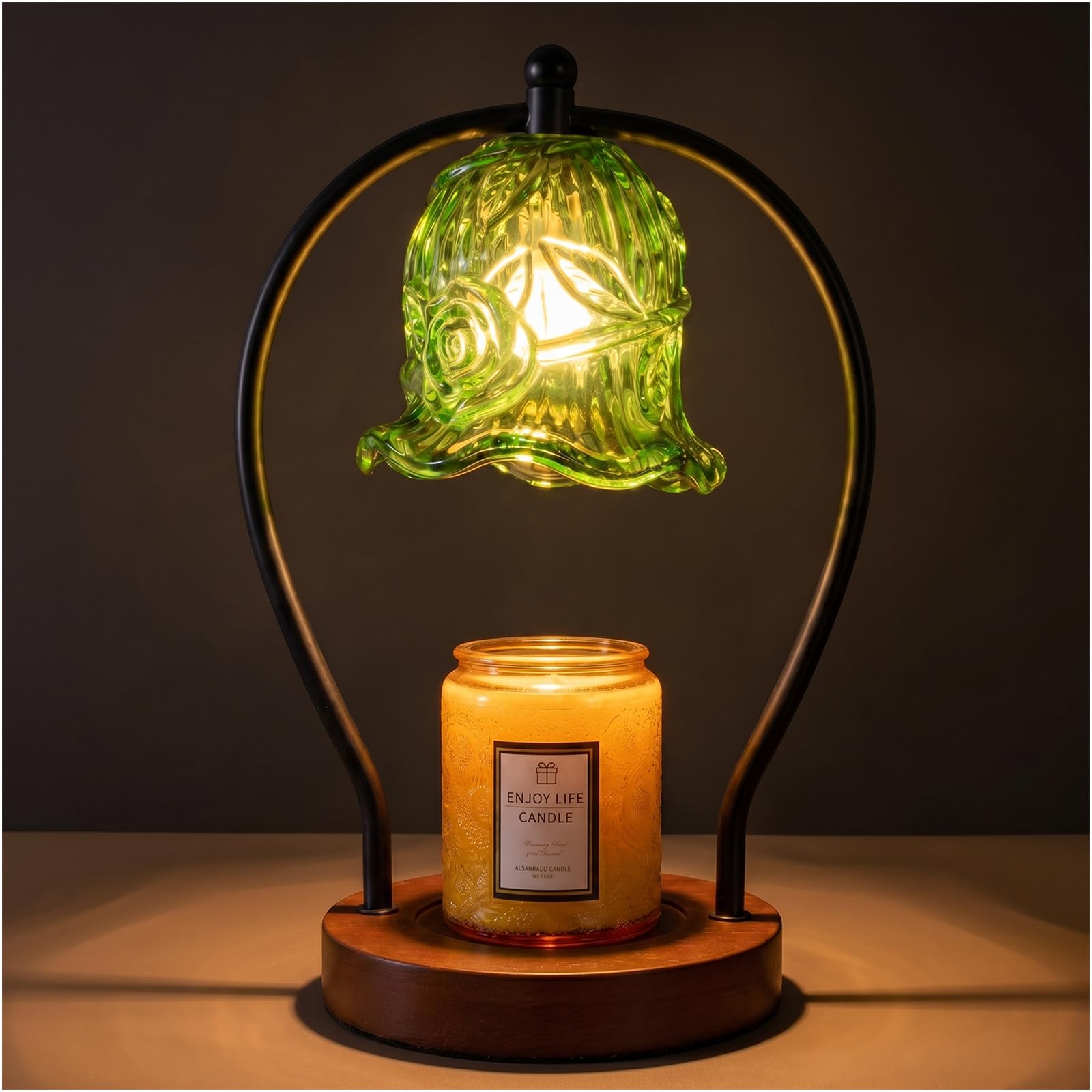 Candle Warmer Lamp with Timer & Dimmer, Candle Warmer for Jar Candles, 2 Bulbs Included Relaxation Birthday Gifts for Women (Green)