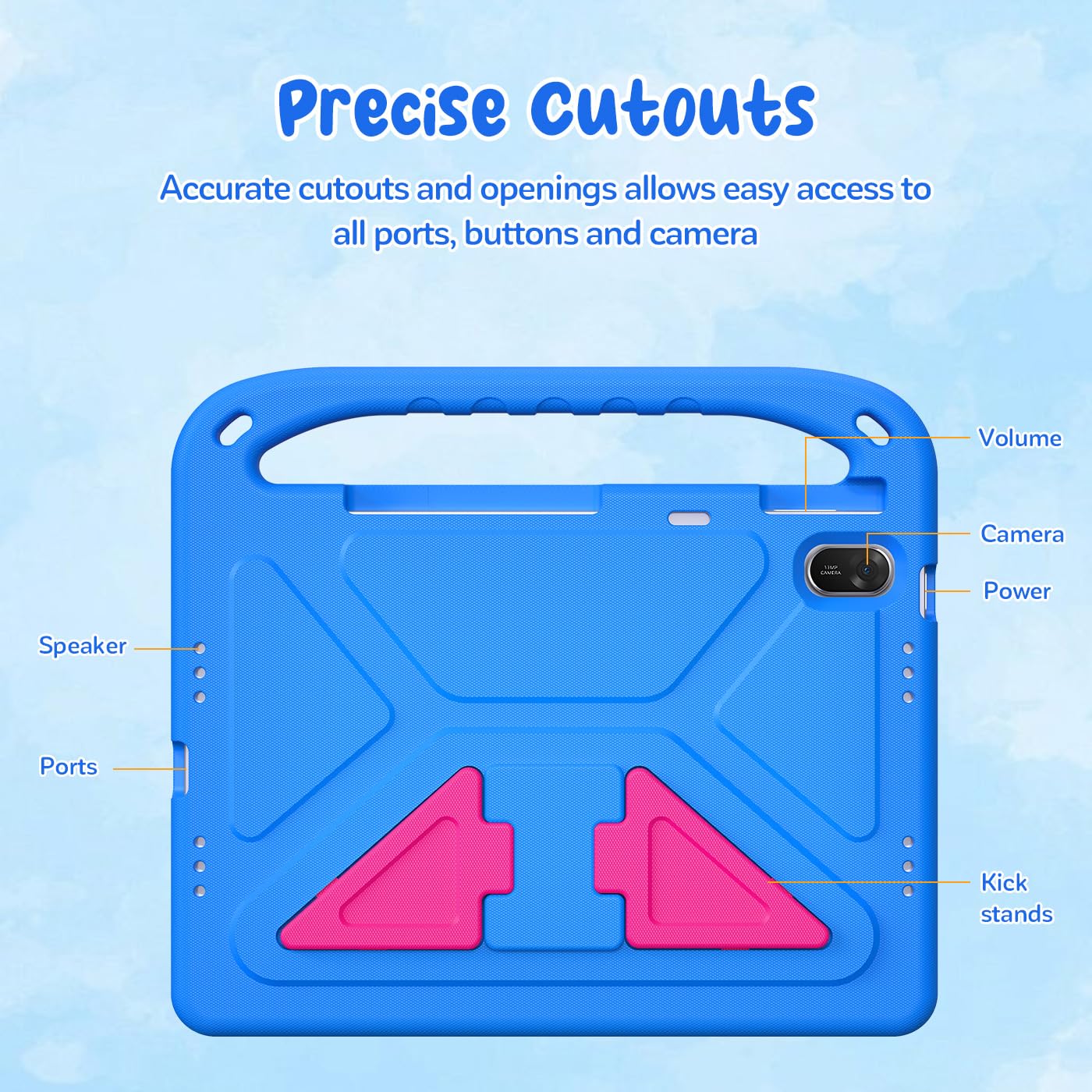Funda para Huawei MatePad 11.5 2025/ MatePad 11.5 S 2024, Eva Ligera a Prueba de Golpes con asa Infantil y Correa para el Hombro, Azul