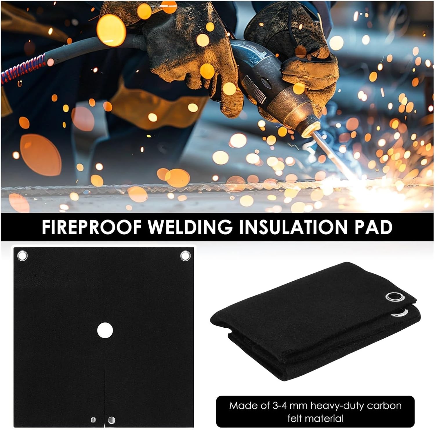 1/2/5Pcs Fireproof Welding Protective 1800°F Blanket High Temp Insulation Retardant Carbon Felt Blankets(1PC)