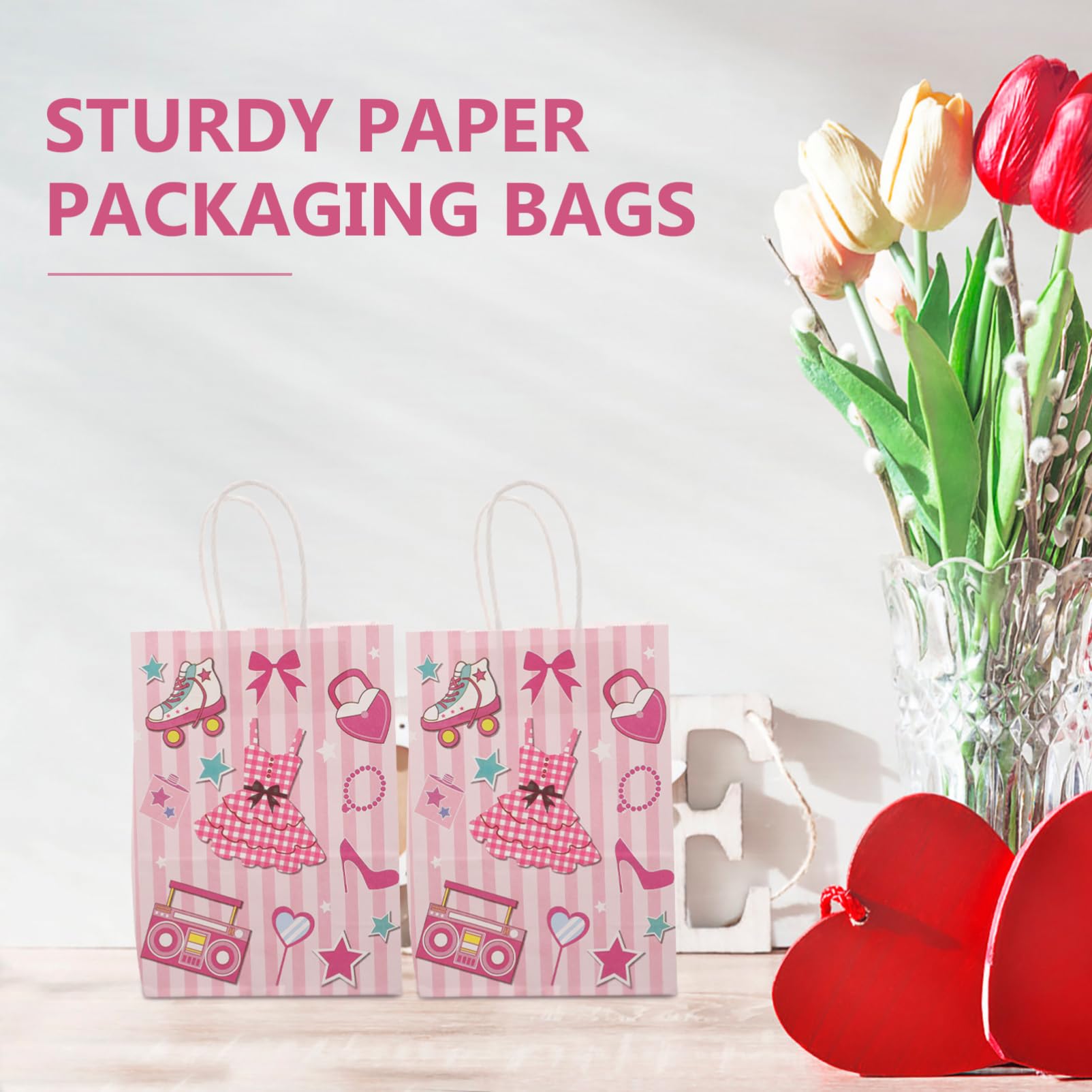 Beavorty 4 Juegos Bolsa De Papel Para Recuerdos De Fiesta Bolsas De Papel Favor Polos Bolsosde Fiesta Bolsas De Cotillon Mini De De Medianas Rosa 12 Uds * 4
