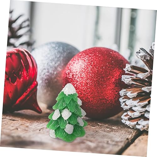 Miniatura 4 de BESTOYARD 12 mini adornos de Navidad, estatua de Feliz Navidad, decoración de tablero de Navidad, decoración en miniatura, figuras de árbol de