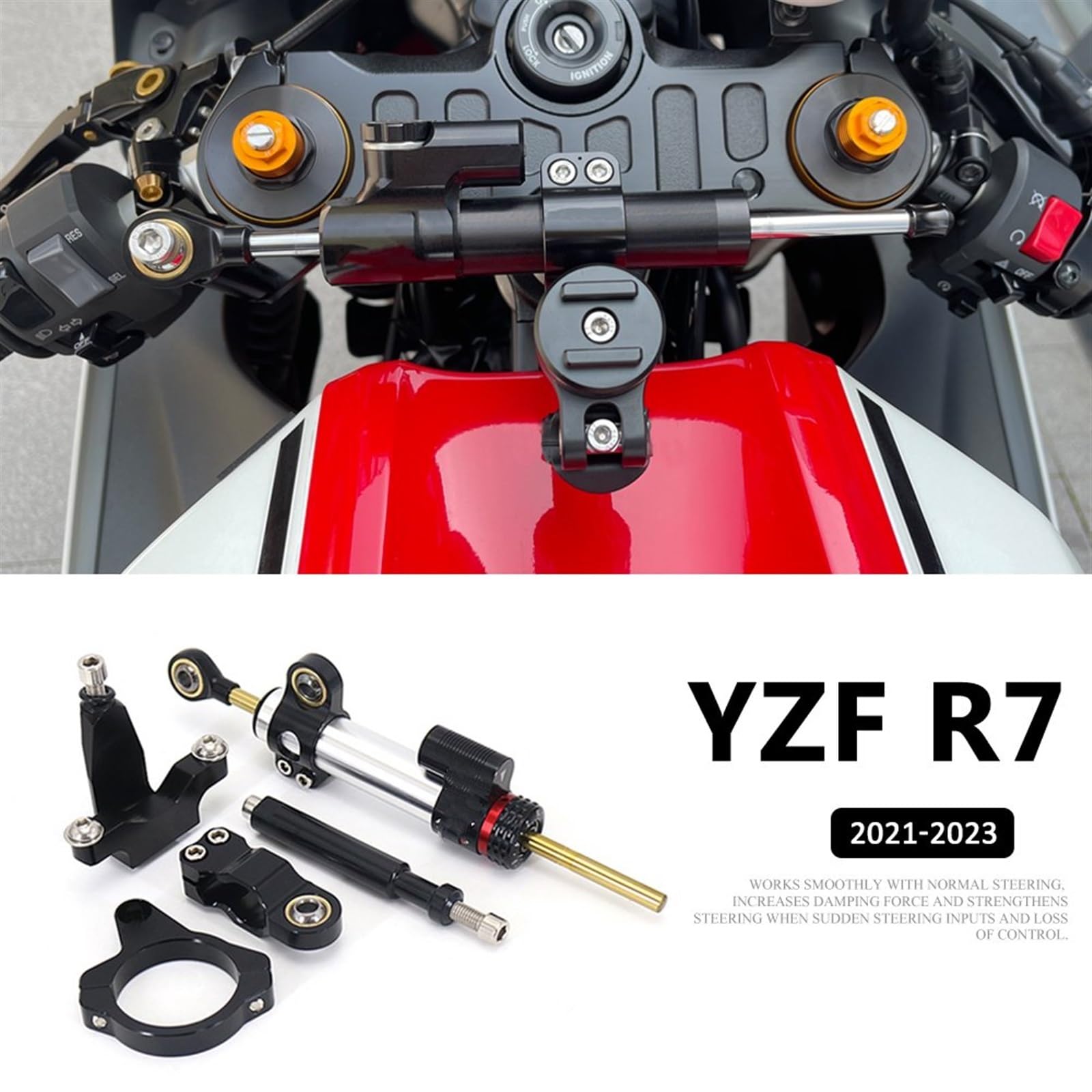Ammortizzatore Di Sterzo Regolabile CNC Per Honda Forza 350 NSS350 2021-2023 – Kit Di Montaggio Completo, Alluminio Nero