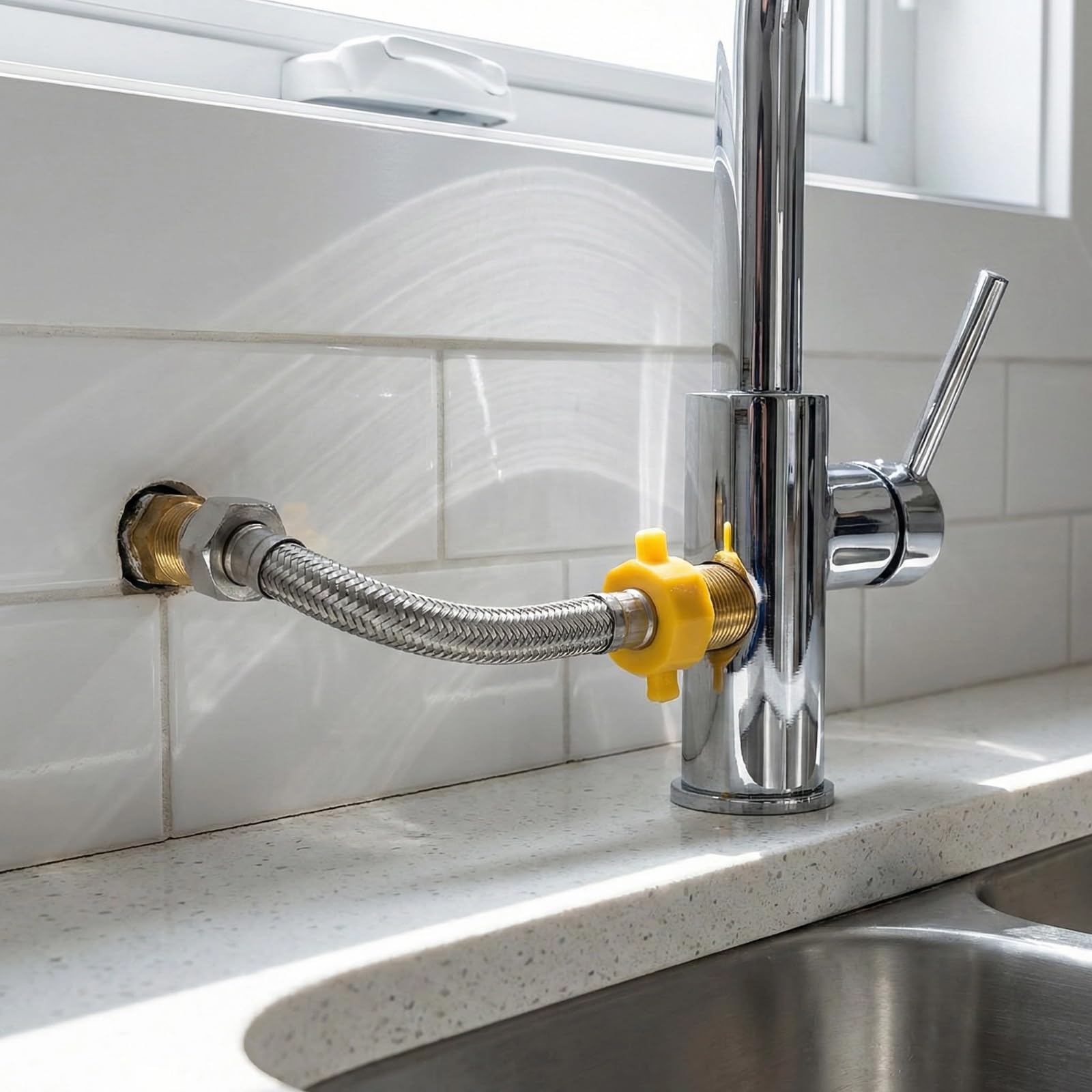 Tubo flessibile 1/2", 2 pezzi 20 cm, tubo corazzato in acciaio inox, prolunga per rubinetto, tubo flessibile di collegamento in acciaio inox per rubinetto valvola angolare