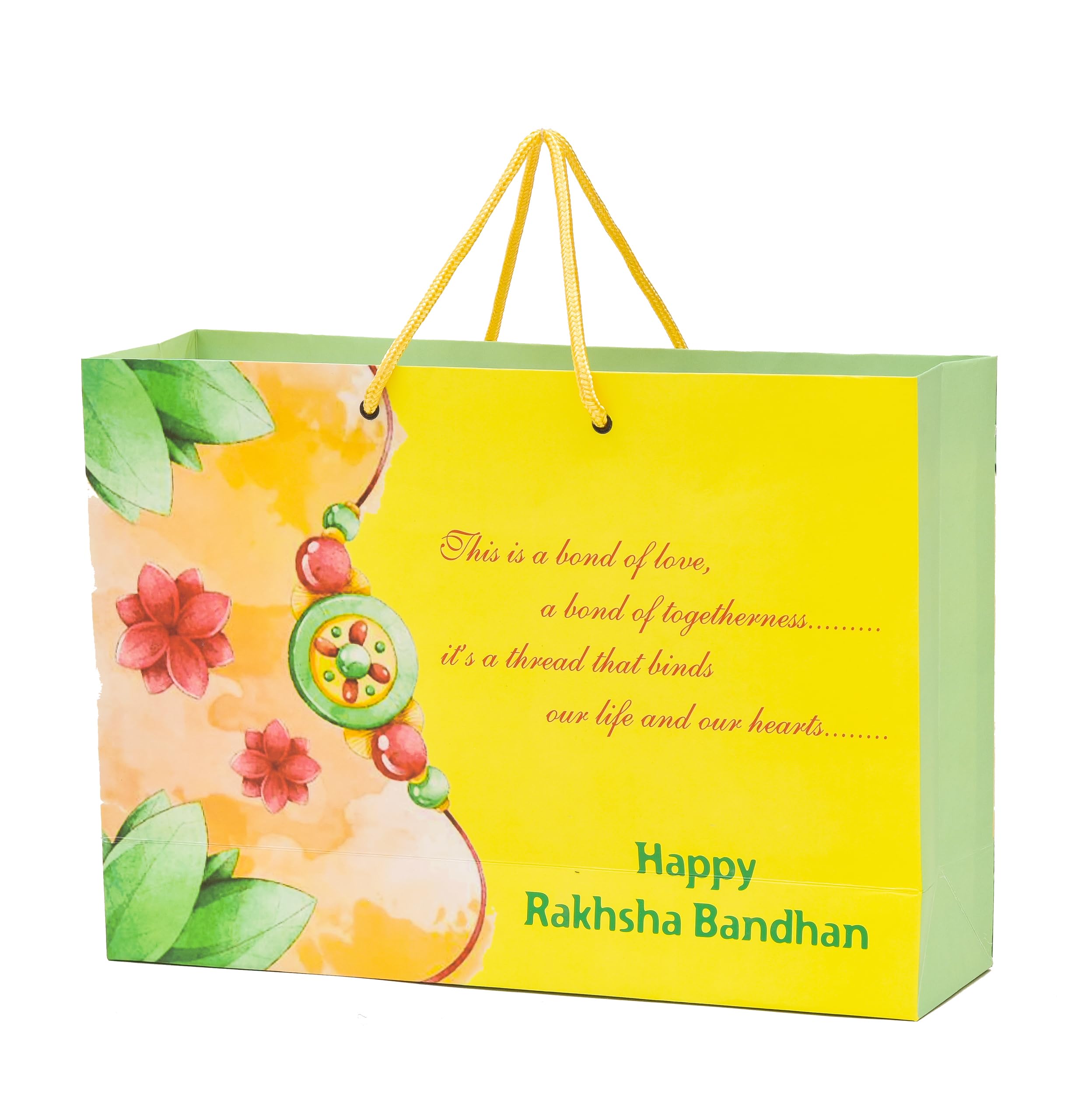 PPJ ® -HAPPY RAKSHA BANDHAN (5 Pcs.) (RAKHI PAPER BAGS) PAPER CARRY BAG, 10 Inch X 14 Inch X 4 Inch for RAKHI FUNCTION//RETURN GIFTS (Pack of 5) (B0D981VVBR) Amazon Price History, Amazon Price Tracker