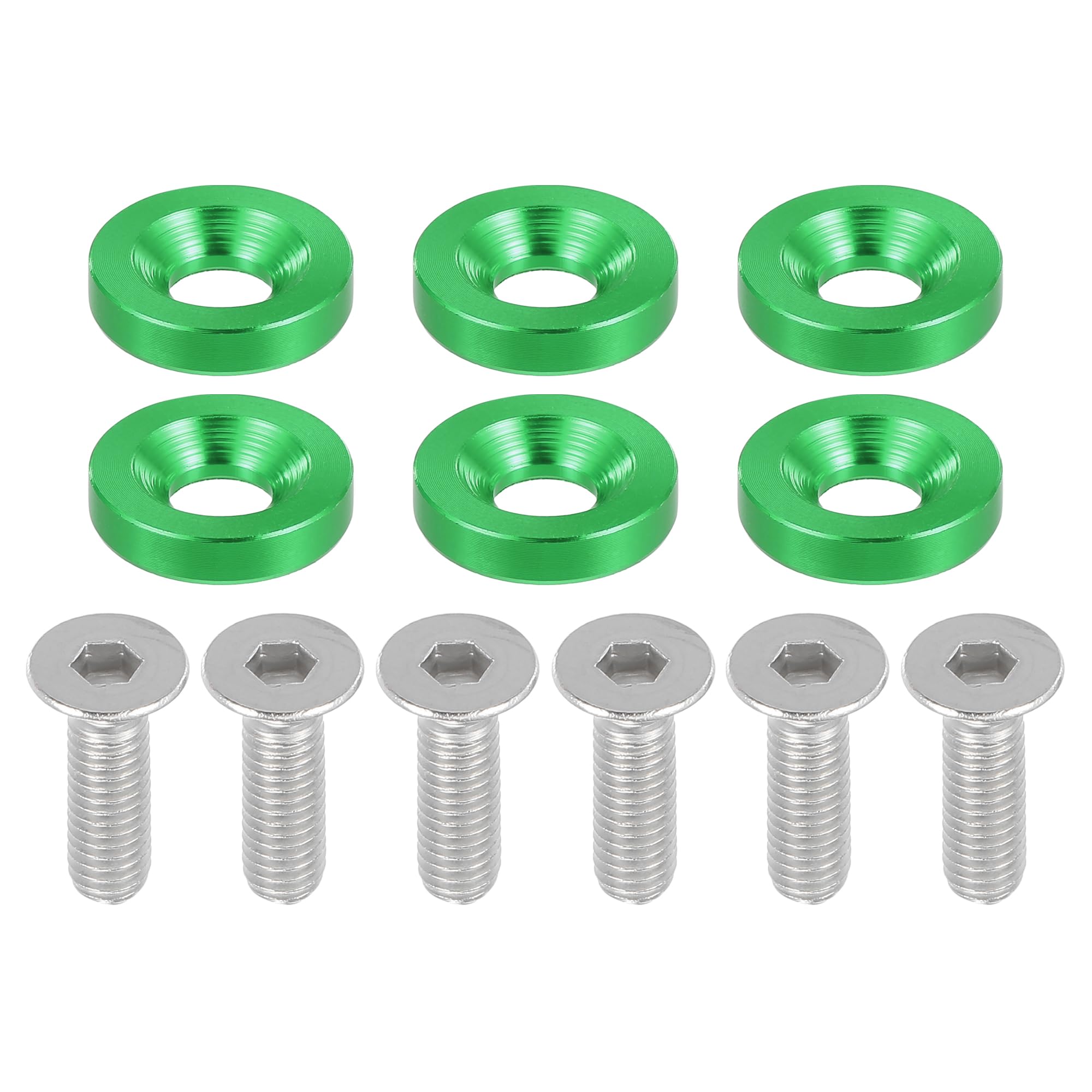 Kit Fixation Pare-chocs Moto Kit Universel De Rondelles D'habillage De Pare- chocs De Compartiment Moteur En Alliage D'aluminium, Boulons M6 P1.0, Noir (lot De 8 Kit Fixation Habillage Moteur