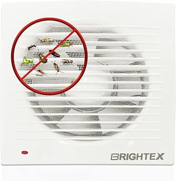 Brightex, 6-Inch 150mm Silent Bathroom Extractor Fan, Standard Shower Ventilation Fan, Energy-Saving Ceiling/Wall Mount for Kitchen, Toilet & Bathroom with Long-Life Motor