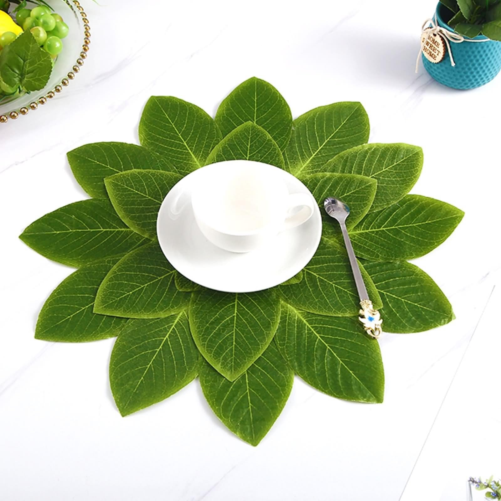 Set di 6 tovagliette all'americana, motivo autunnale, 43 x 43 cm, in PEVA, per sala da pranzo, cucina, feste