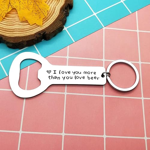 Miniatura 2 de Regalo del día del padre para papá, regalo personalizado para novio, regalo para novio, con texto en inglés "I Love You More Than You Love", llavero