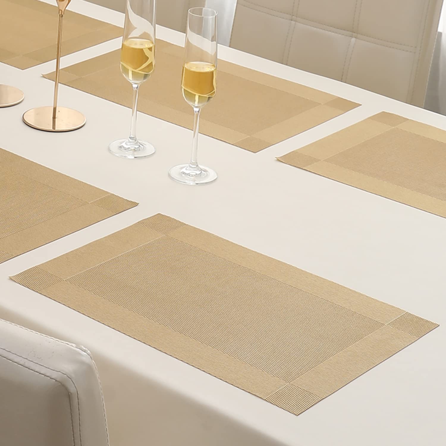 HOKIPO PVC Washable 6 Pieces Dining Table Mats - 45x30 cm (AR3040)