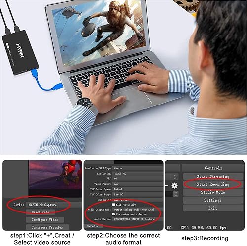 Miniatura 3 de USB30 HDR 4K tarjeta de captura para transmisión en vivo captura 1080P 60fps soporte micrófono y Gamepad Party Chat para Nintendo SwitchPS4Xbox One