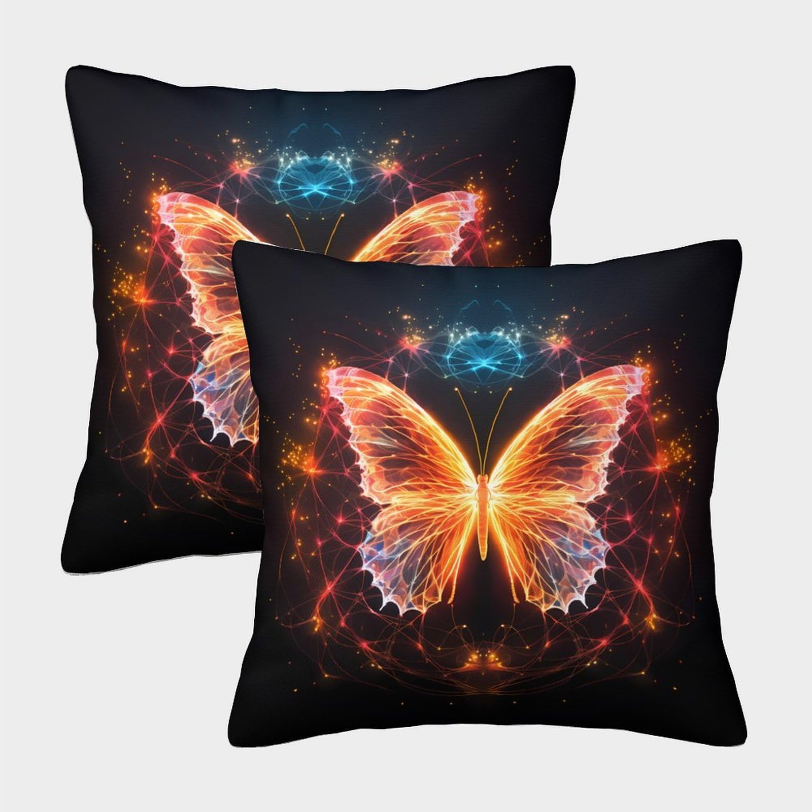 QFVANSIYO Vivid Butterfly 3D Printed Pillowcase Microfiber Bedroom Decor Butterfly Pattern Pillow Cover Soft Breathable for Adults Teens 40x40cm