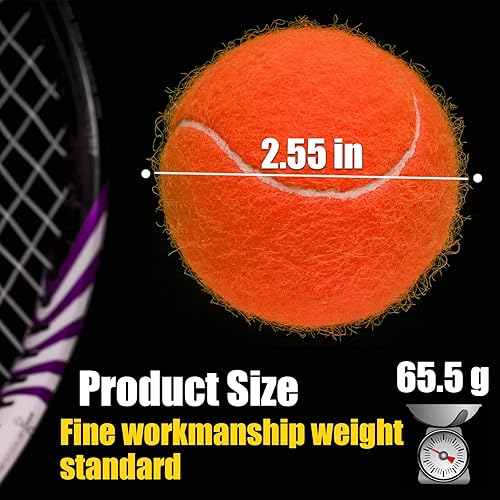 Miniatura 8 de GKK Pelotas de tenis, paquete de 12 pelotas de tenis duraderas a presión de fieltro amarillo, pelotas de tenis de entrenamiento de alto rebote para