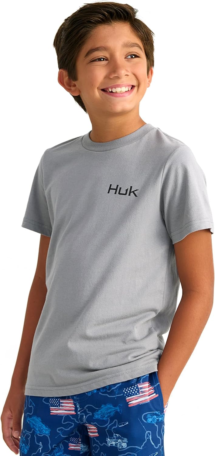 HUK - Kid's Performance Fishing Graphic Tee, Short Sleeve T-Shirt for Kids