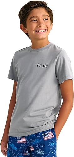 HUK - Camiseta gráfica de pesca de alto rendimiento para niños, camiseta de manga corta