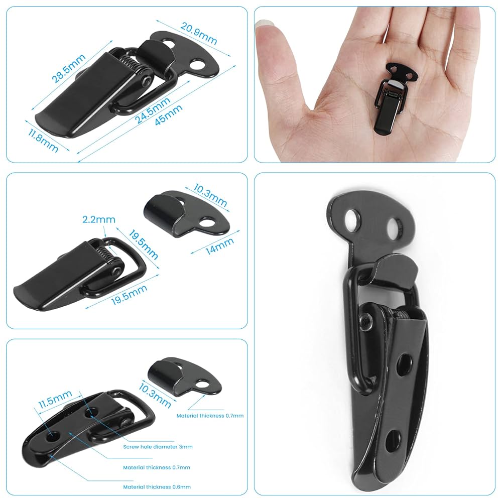 Buy LANMOK 12 Sets Spring Loaded Toggle Latches Stainless Steel Catch Clamp Clips Furniture Hardware Toggle Switch Hasp Clamps For Case Toolbox Drawer Chest Trunk Cabinet Closet Lockers