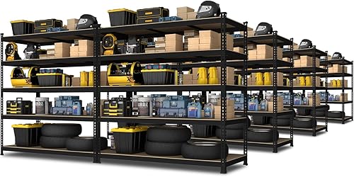 Miniatura 17 de PrimeZone Estantes de Almacenamiento Resistentes de 48" x 24" x 72" - Estantería de Almacenamiento de Garaje Ajustable de 5 Niveles, Unidad de