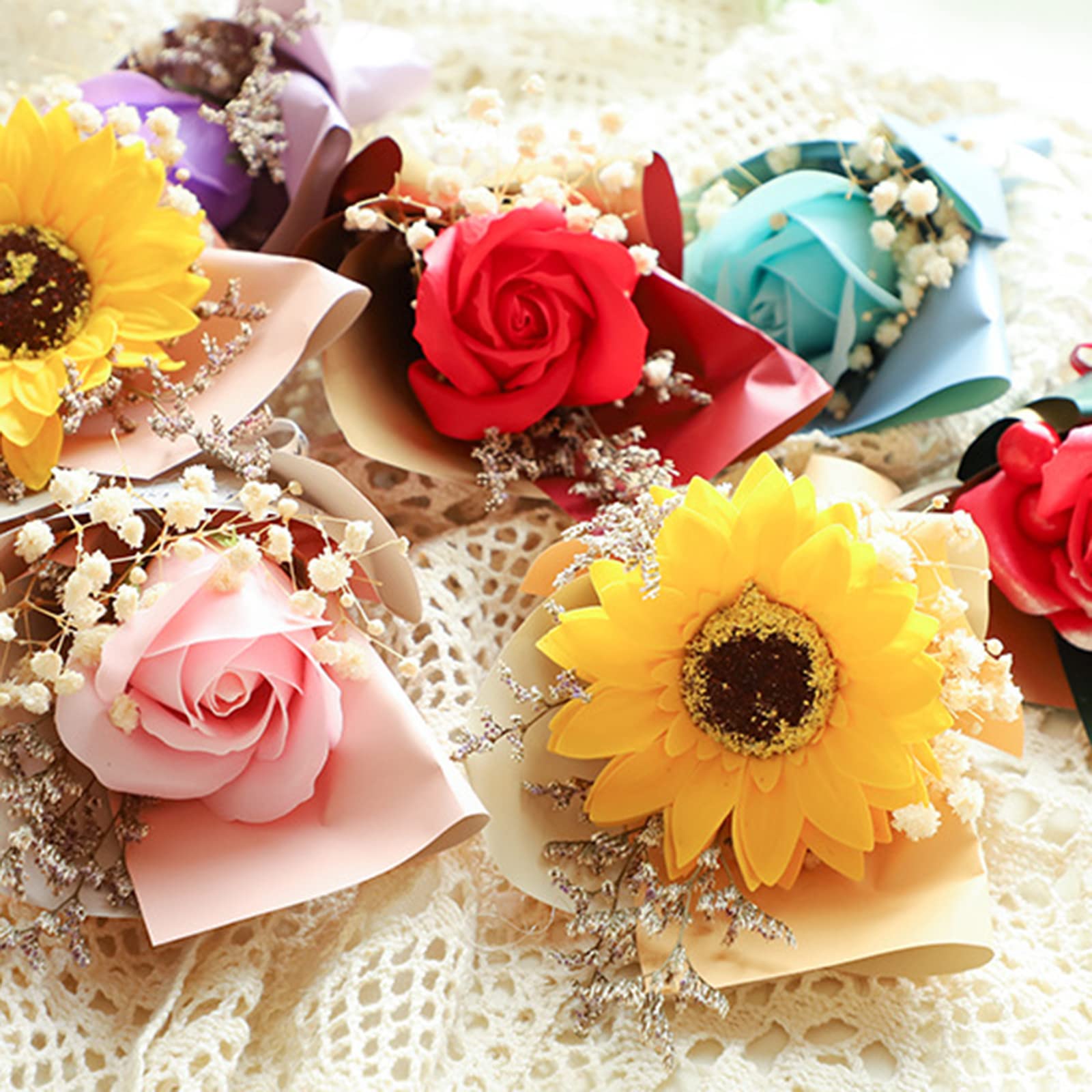 Amazon.co.jp: DWNYWS シャボンフラワー ミニ花束 フレグランス ドライ