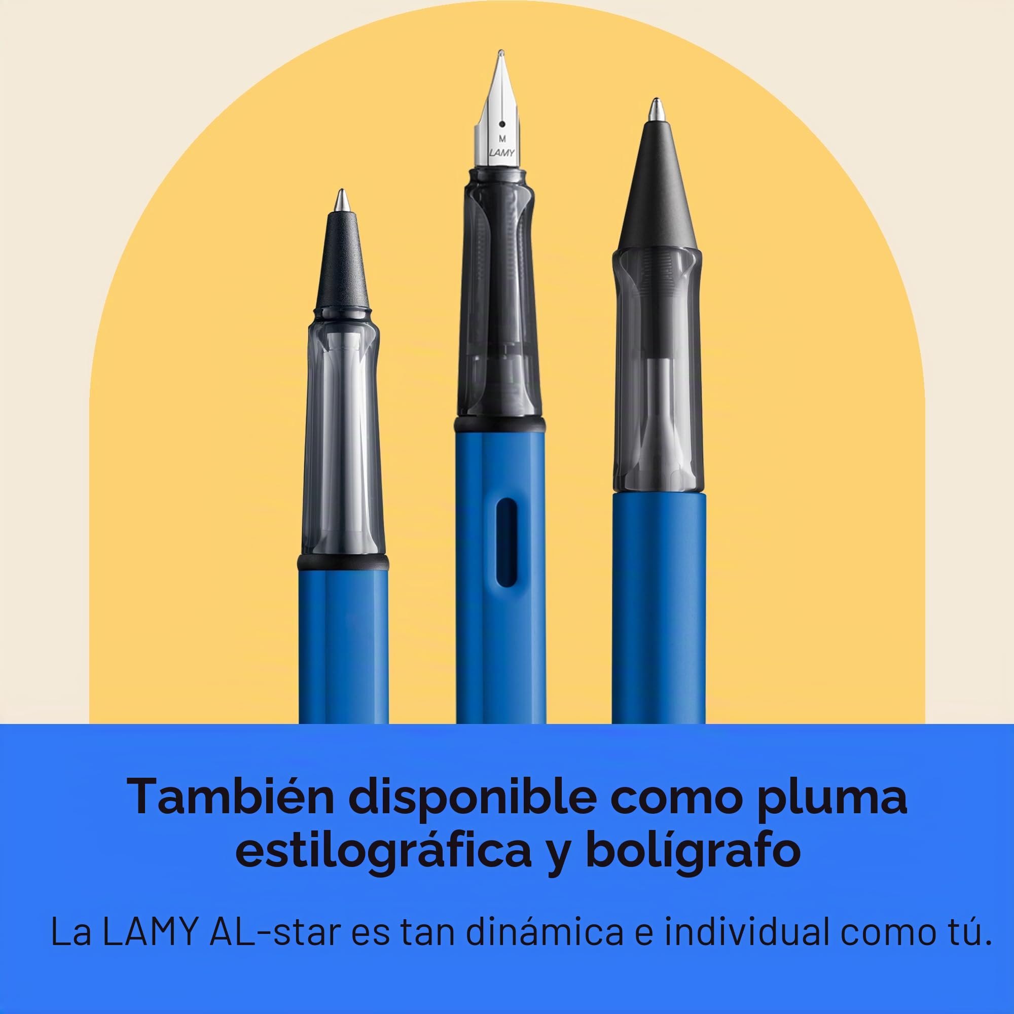 Lamy AL-star oceanblue - Bolígrafo Rollerball con grip transparente, ergonómico y ancho de trazo M - cuerpo de aluminio ligero - incluye recambio roller M 63 en negro