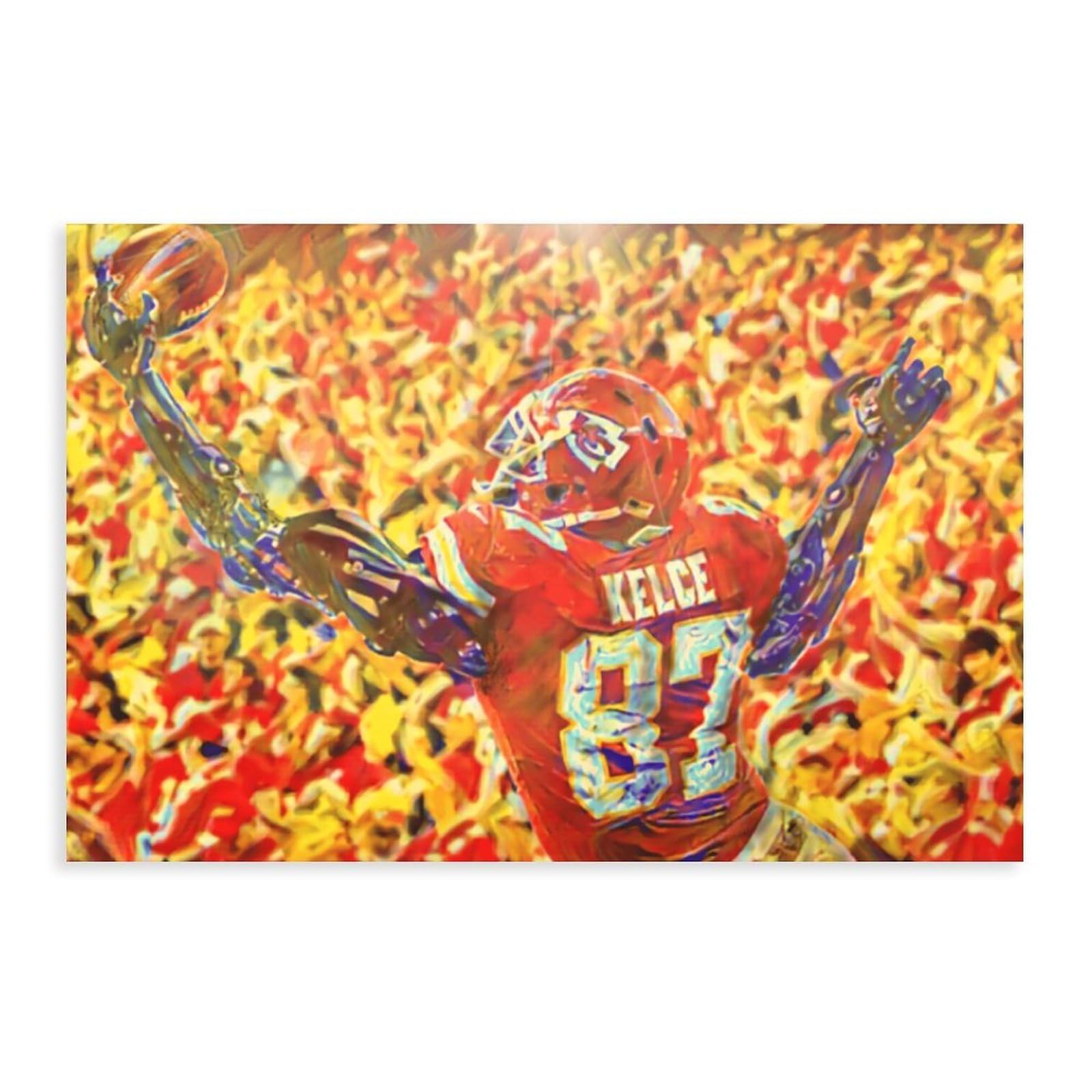Travis Kelce Poster Football Art Canvas Poster Wall Art Decor Print Picture Paintings for Living Room Bedroom Decoration Unframe-style Unframe-style12x18inch(30x45cm)