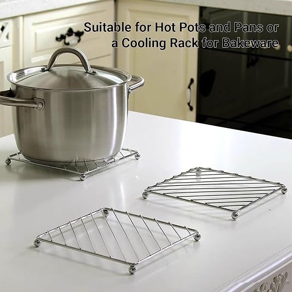 Trivets for Kitchen Worktops 2 Pack, Stainless Steel Trivet