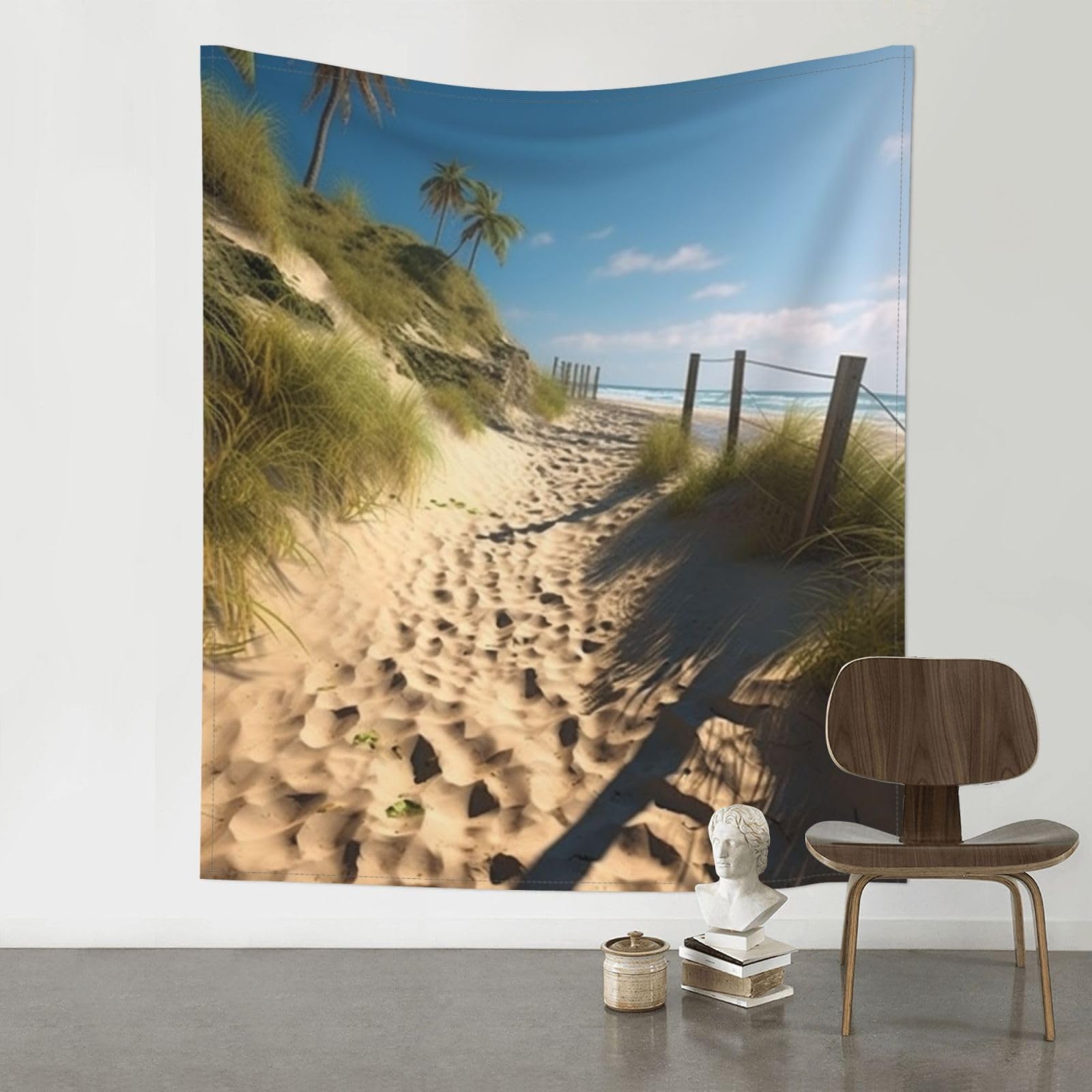 HCBPWVQA Beach Themed Tapestry Wall Hanging Wall Tapestries Decorative Wall Art Aesthetic Tapestry Curtain Home Decoration Tapestry for Bedroom Dorm Living Room Backdrop 60"x51"