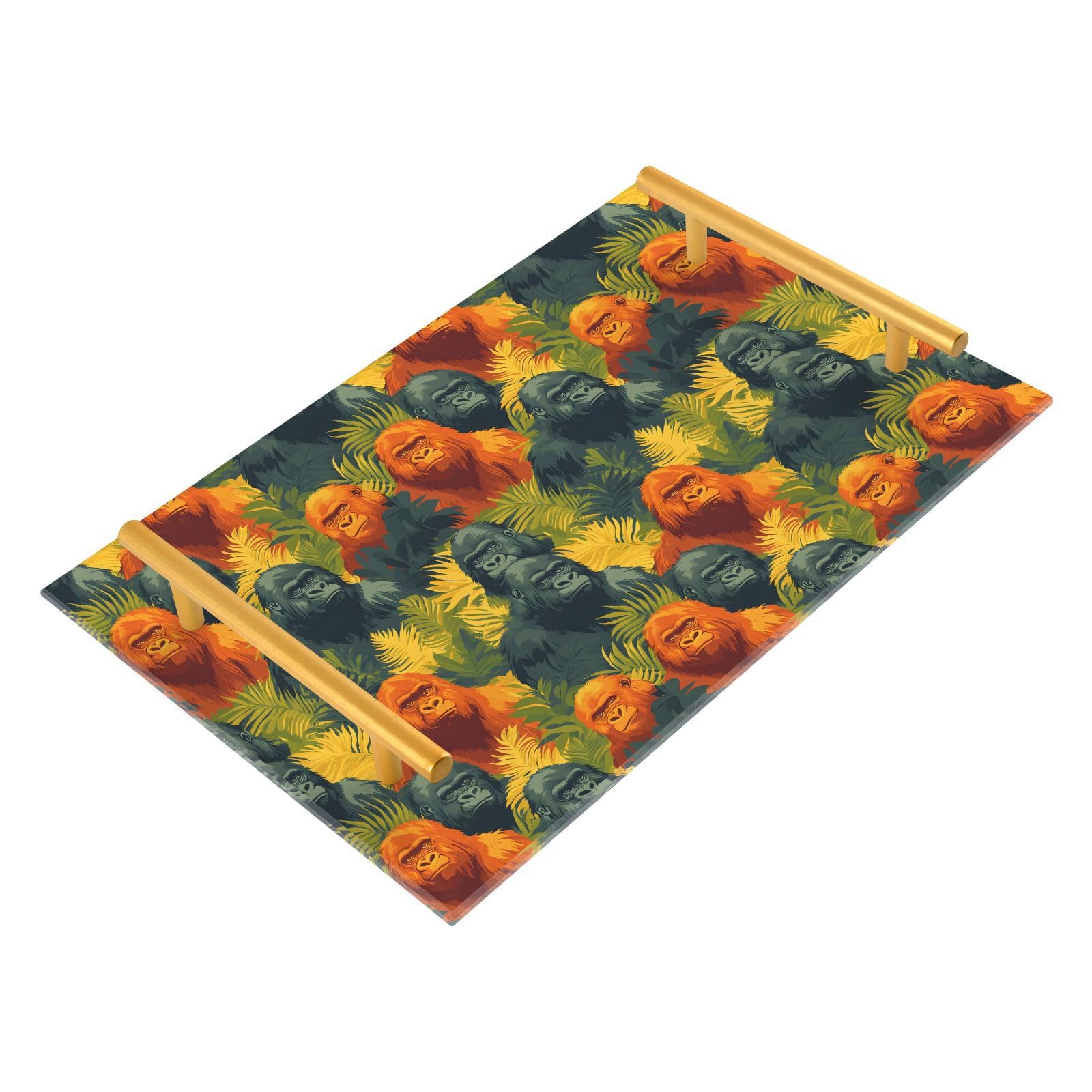 NFMILI Gorilla Colorful Vanity Tray Rectangle Acrylic Bathroom Tray Serving Trays for Centerpieces Modern Home Decor for Kitchen Bathroom Bedroom Living Room 7.9 × 11.8 inch
