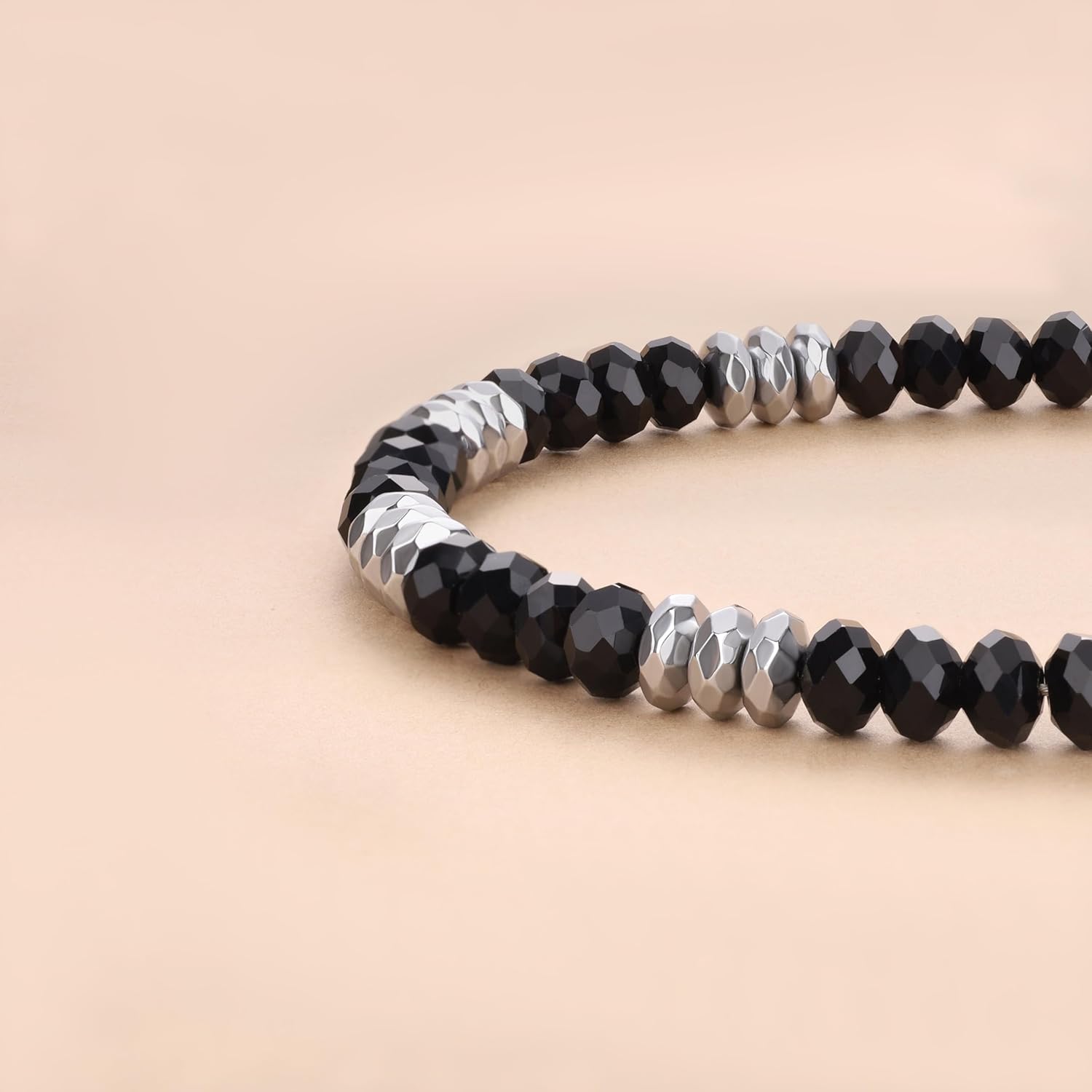 GAVU Men's Onyx Beaded Bracelet, Crystal Hematite Bracelet for Men - Image 4