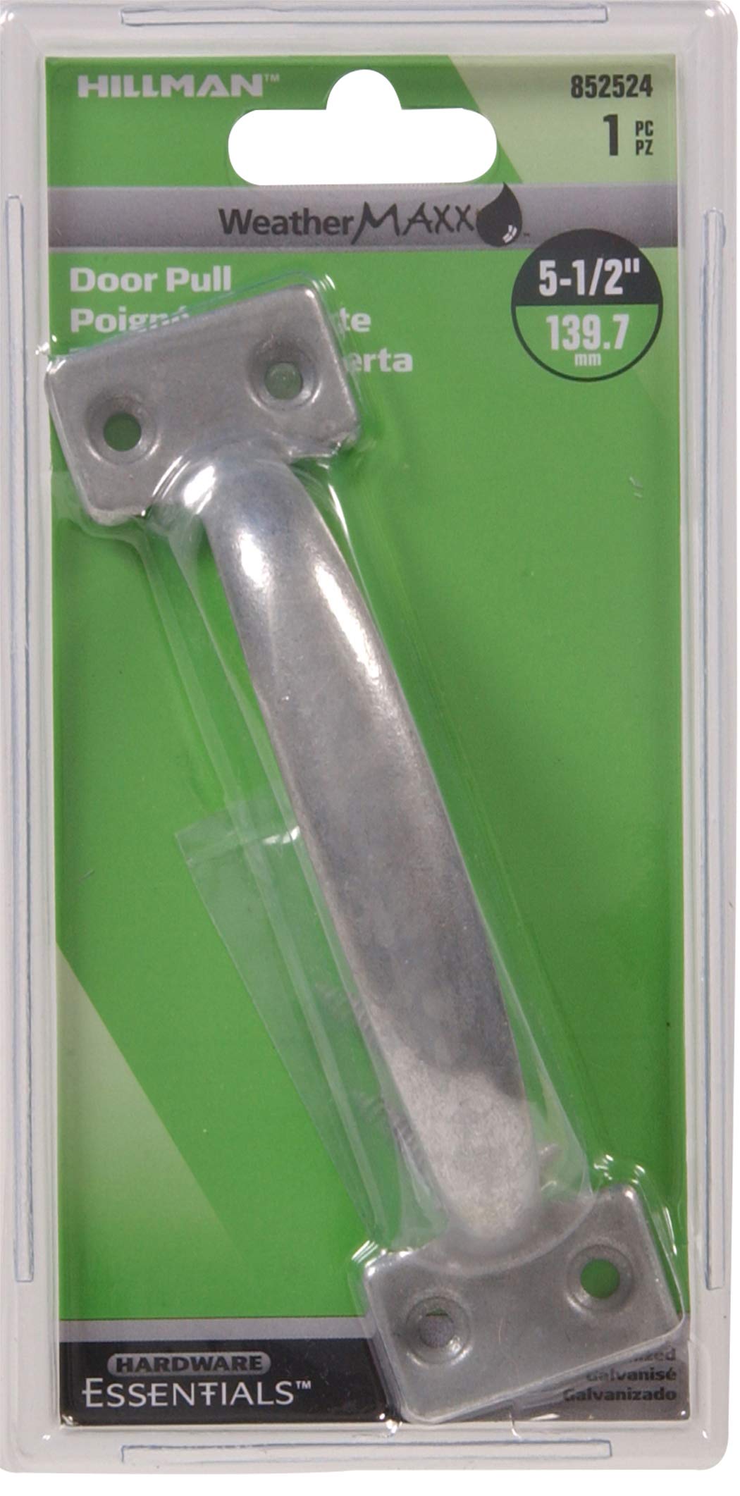 Hillman The Group The Group 852524 5-1/2 in. Utility Door Pull - Galvanized 1-Pack, Silver - Image 2