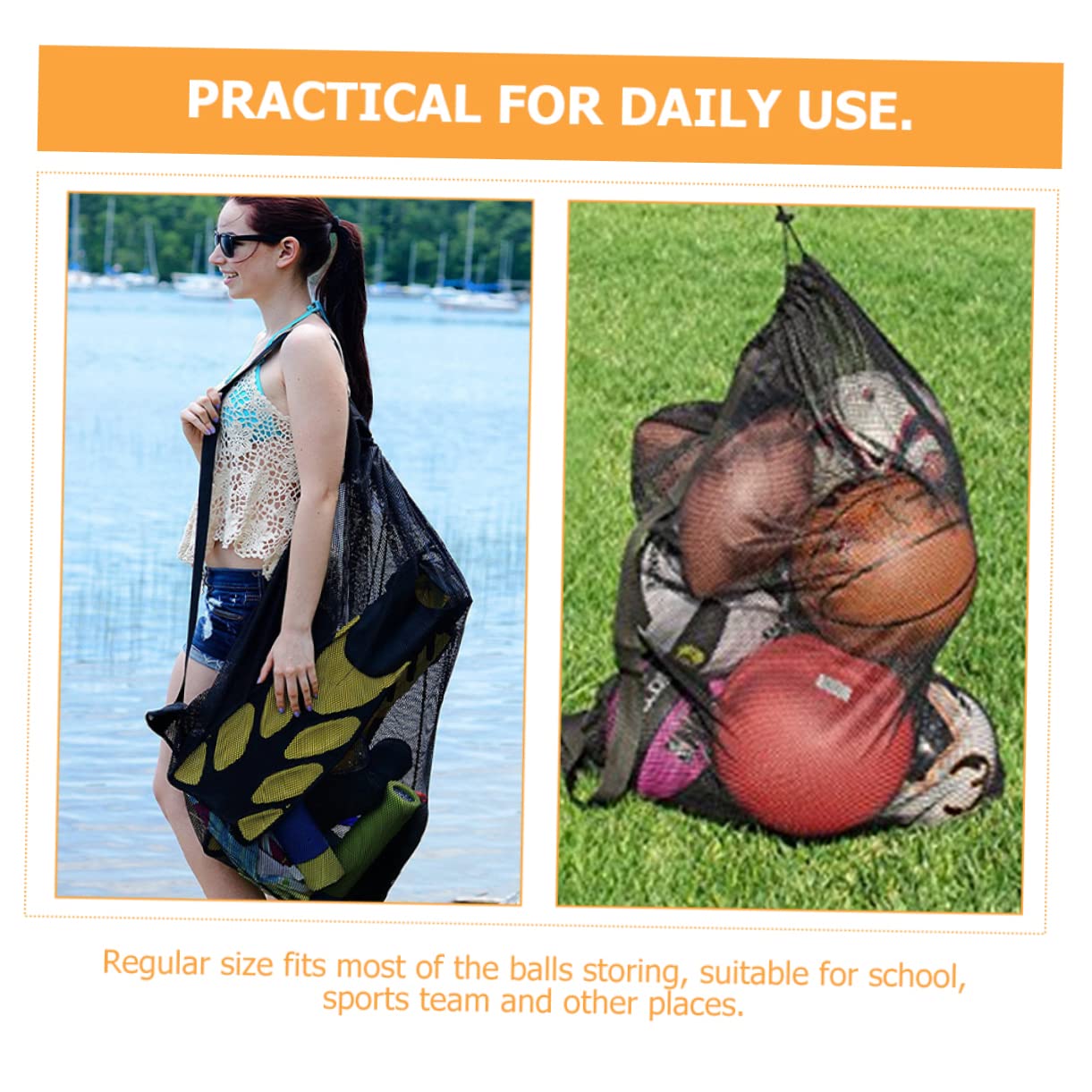 Toddmomy Bolsa de Malla para Deportivas Gym Bag Bolsas de Deporte Bolsa de Deporte de Malla Bolsa de Filtro de de Estanque Bolsas de Bolas de Malla Bolsa de Pelota