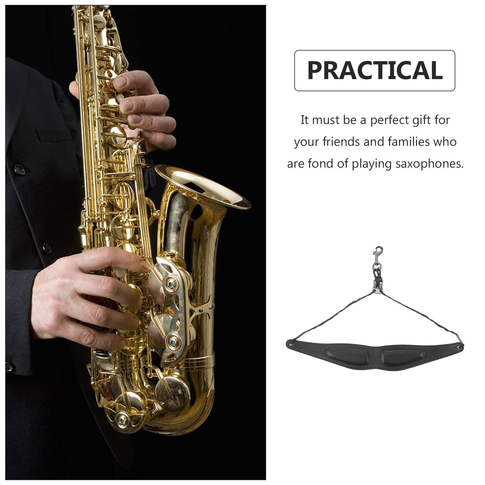 TSTS Pasek Do Saksofonu Saksofon Szelki Na Szyję Tenor Ramię Alto Instrument Sling Przenośne Wiszące Akcesoria Części zamienne do saksofonu