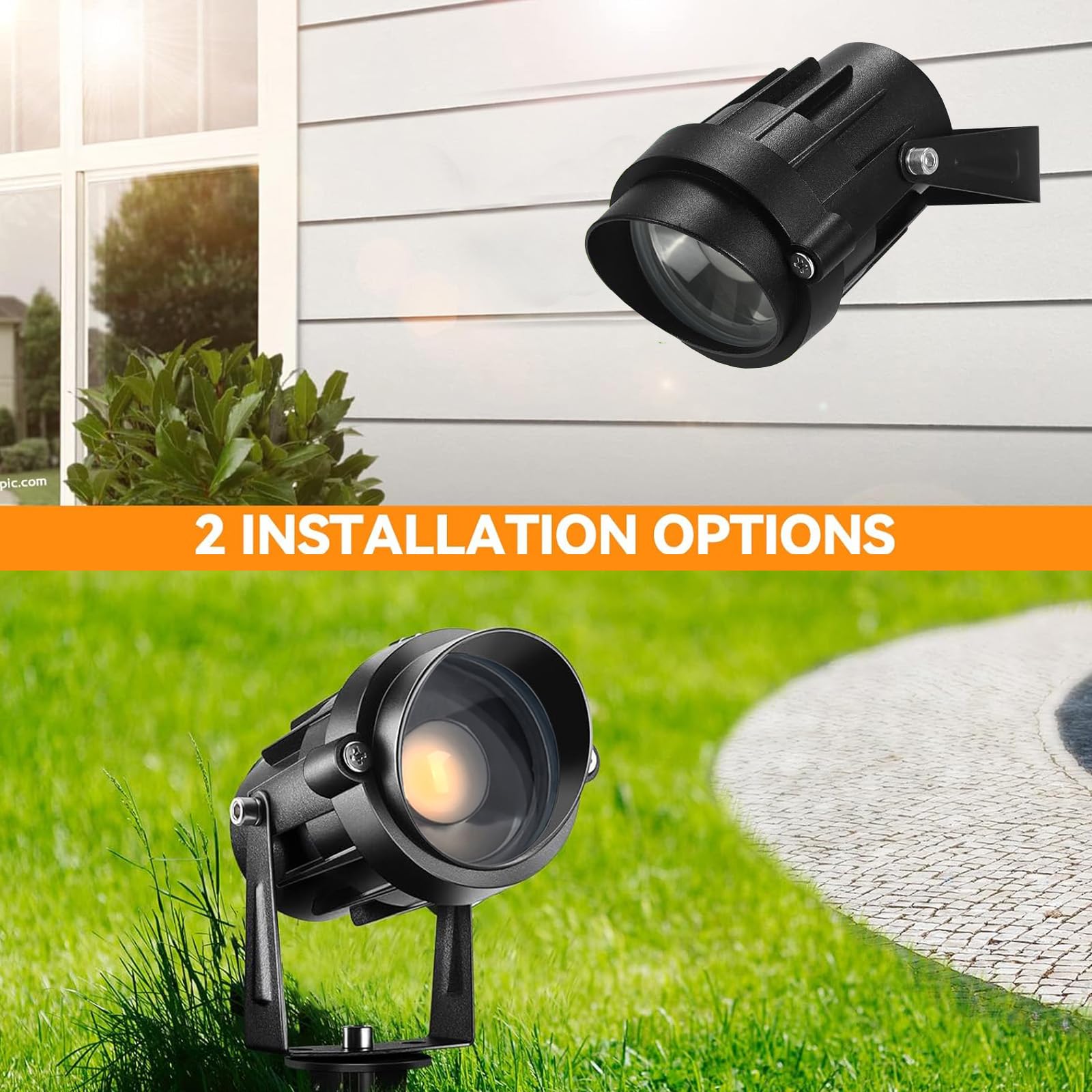 Iluminación exterior LED para jardín Spotlights Iluminación exterior Pin de jardín Fuente de alimentación 7W 12V 24V Baja tensión Iluminación paisajista impermeable IP66 8pack