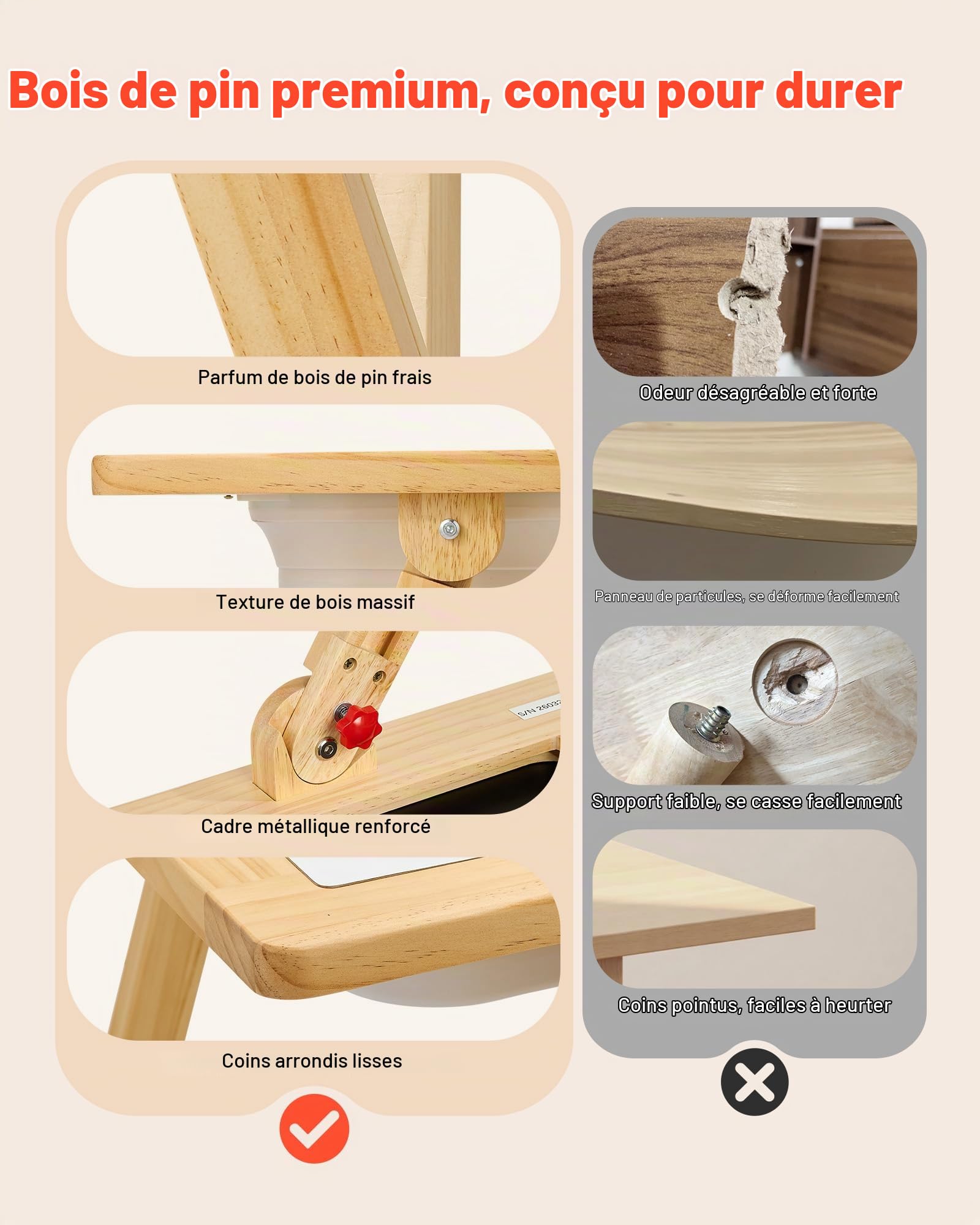VEVOR Table Sensorielle pour Tout-Petits, Table d'Activité en Bois pour Enfants, Chevalet d'art avec Tableau Double Face, Bacs de Rangement, pour Jeux de Sable et d'eau, Dessin, Apprentissage, Repas