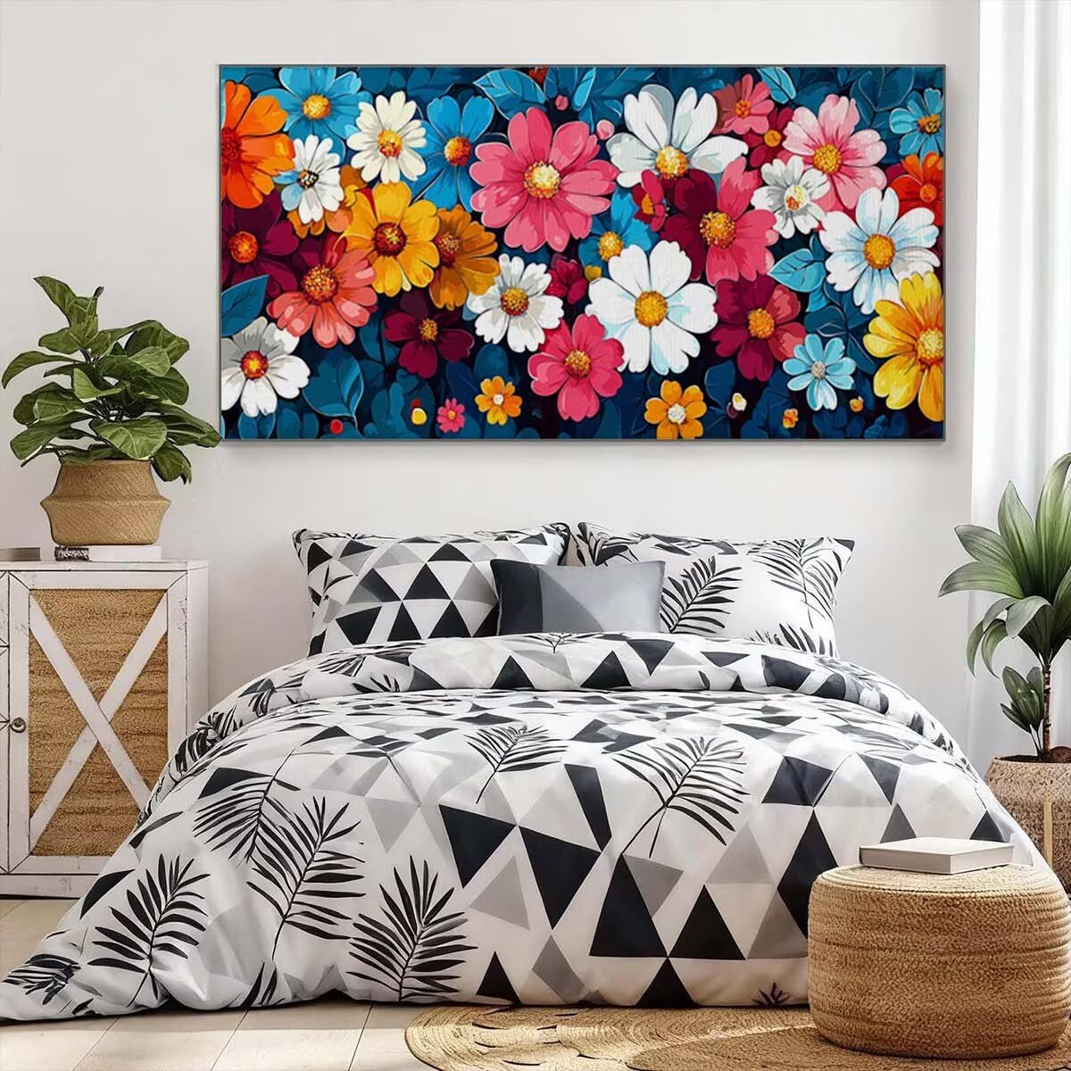 Malowanie według numerów dla dorosłych kwiat, DIY Malowanie według numerów dla dorosłych Obrazy do malowania według numerów Zestaw z pędzlami i farbami akrylowymi, Paint by Numbers Adult, Home