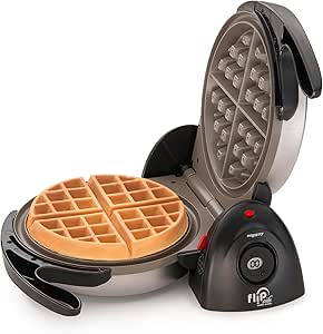 Presto 03510 Ceramic FlipSide Belgian Waffle Maker, Nonstick, Cool Touch Handles, Black