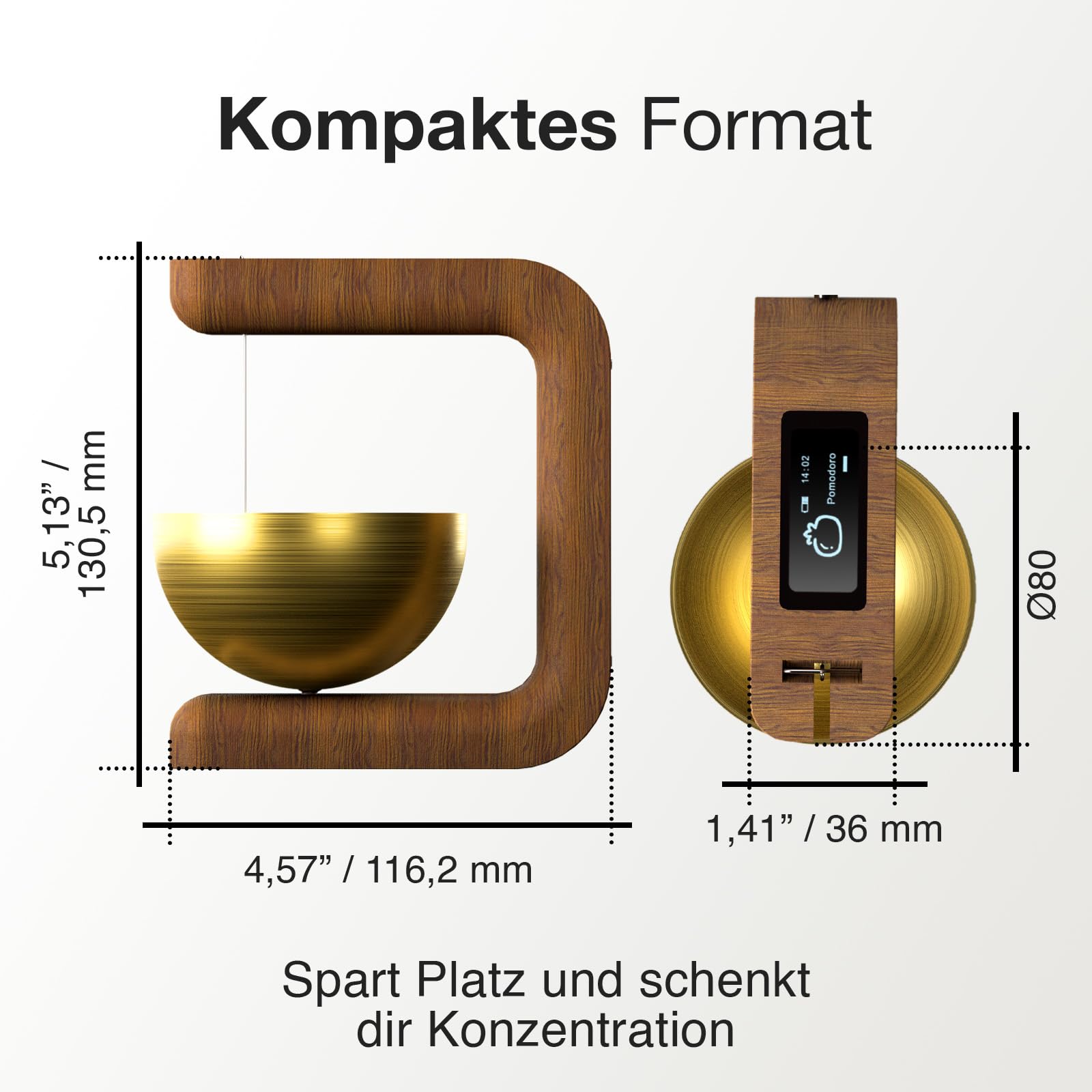 Pro Timer P2 Eleganter Pomodoro Holzwürfel mit Magnettafel für Fokus | Notieren Sie Aufgaben auf der Magnettafel und bleiben fokussiert organisiert