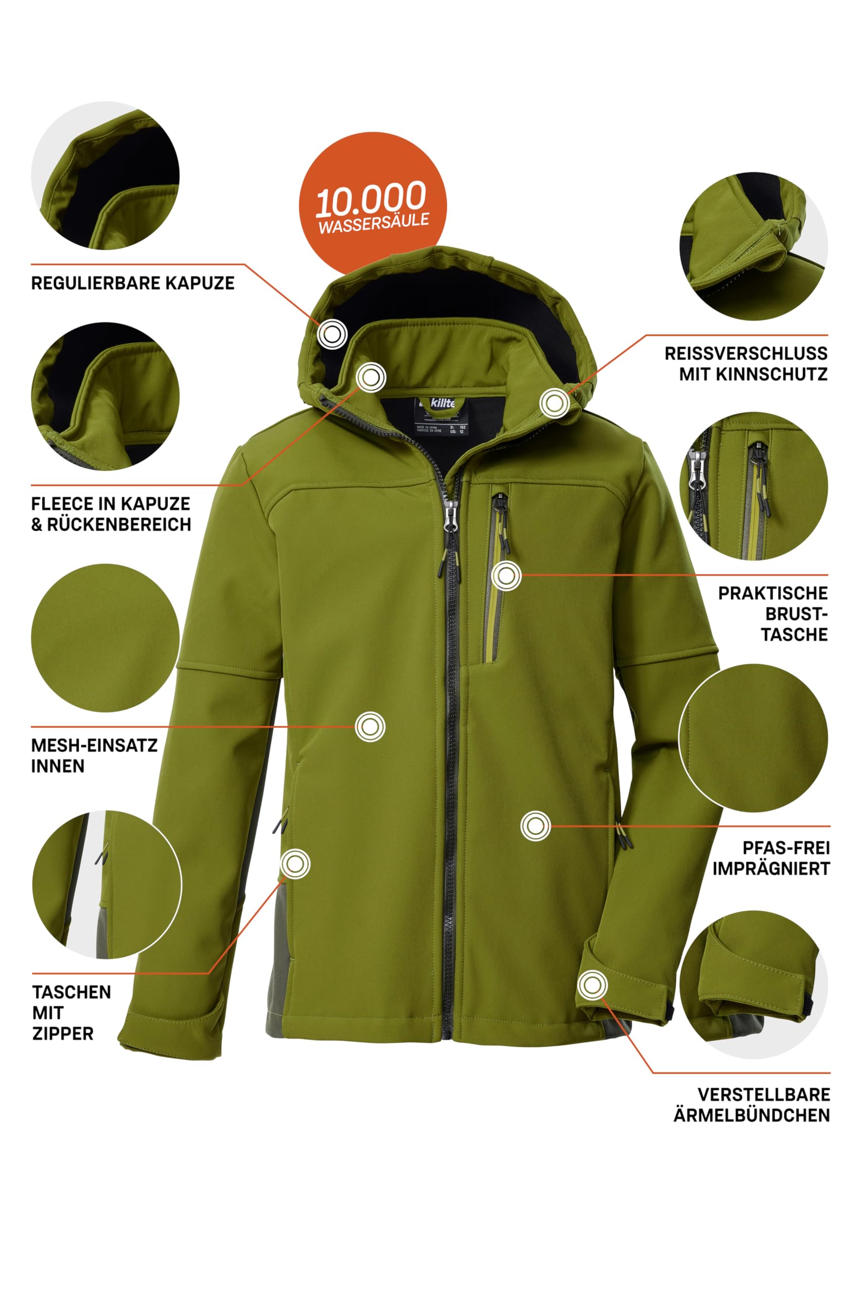 Killtec Kow 226 Bys Sftshll Jckt Chaqueta Softshell con capucha Niños