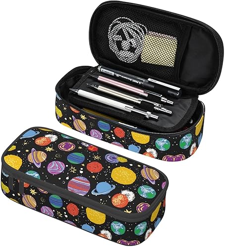 Miniatura 10 de Estuche organizador de lápices de alienígena verde divertido, bolsa de lápices de gran capacidad, papelería con cremallera, suministros escolares,