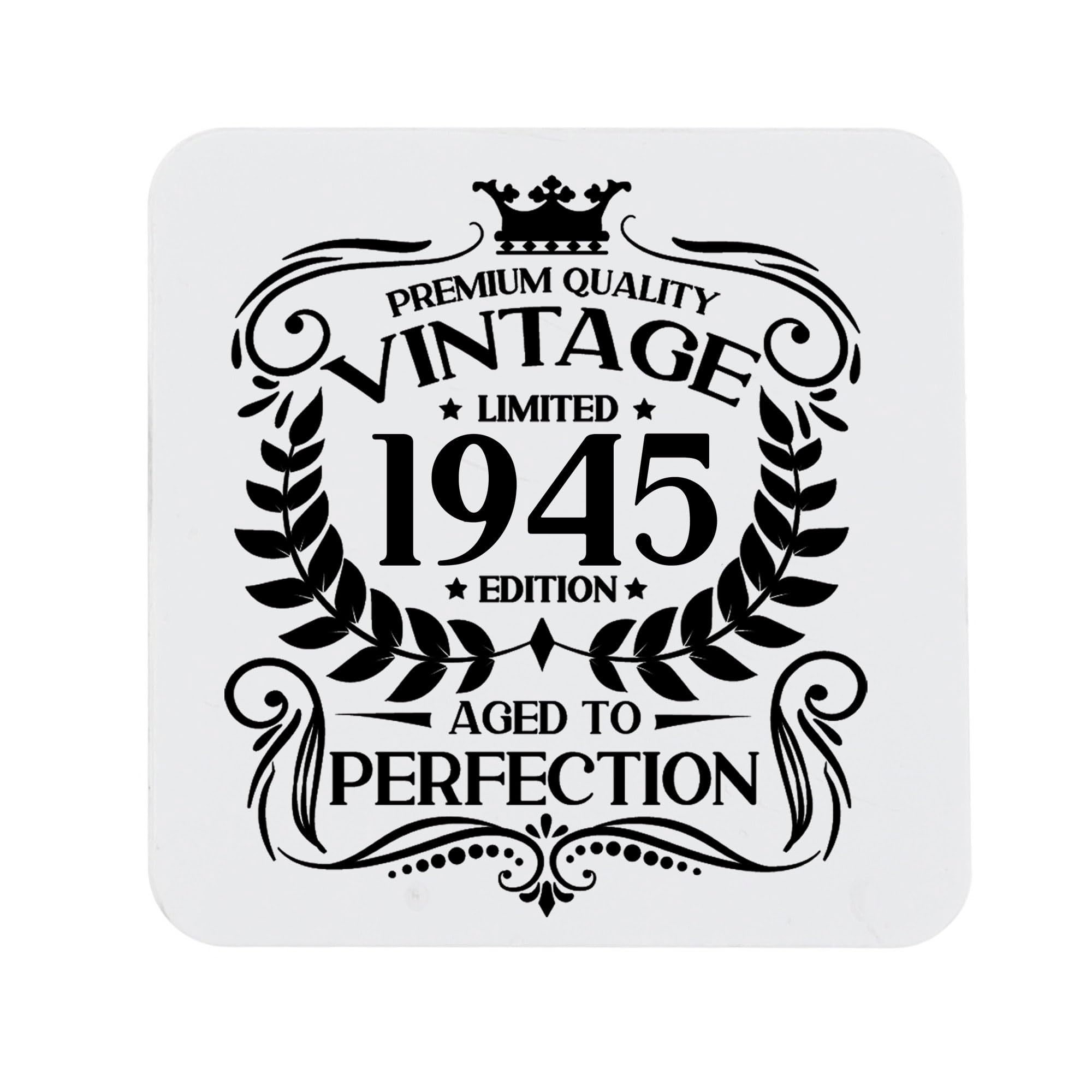 80th Birthday Gift for Men Vintage 1946 Aged to Perfection Engraved Slate Coaster Present for 80 Year Old Etched Natural Slate Placemat (Round Slate) — view 229