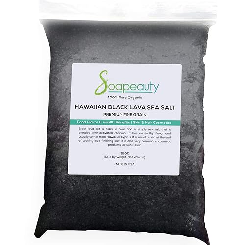 Miniatura 8 de Sal marina negra hawaiana | 100% natural | Gran sal de acabado gourmet y perfecta para cosméticos profesionales de piel, cabello y baño | Grano fino