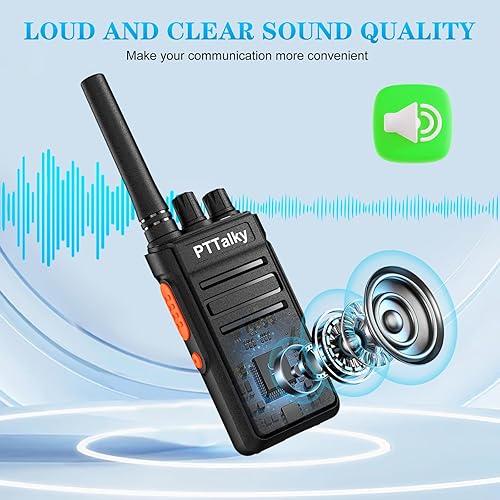 Miniatura 2 de Walkie Talkies FR1 de largo alcance, mini 16 canales FRS recargables manos libres radios bidireccionales con cargador USB-C para familia, escuela,