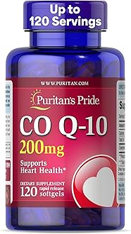 Coenzyme CoQ10 200mg, Dietary Supplement for Heart Health, Blood Pressure, Oral Gum Health, and Healthy Aging Support, 120 Servings, Rapid Release Softgels