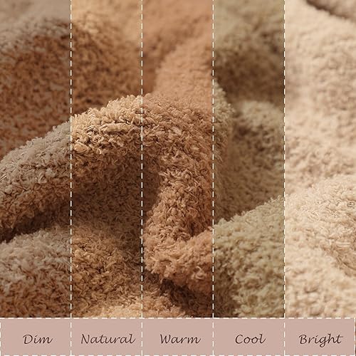 Miniatura 3 de bearberry Manta súper suave y esponjosa, ligera, acogedora y cálida para sofá, cama, sofá durante todas las estaciones (camello, 40 x 50 pulgadas)