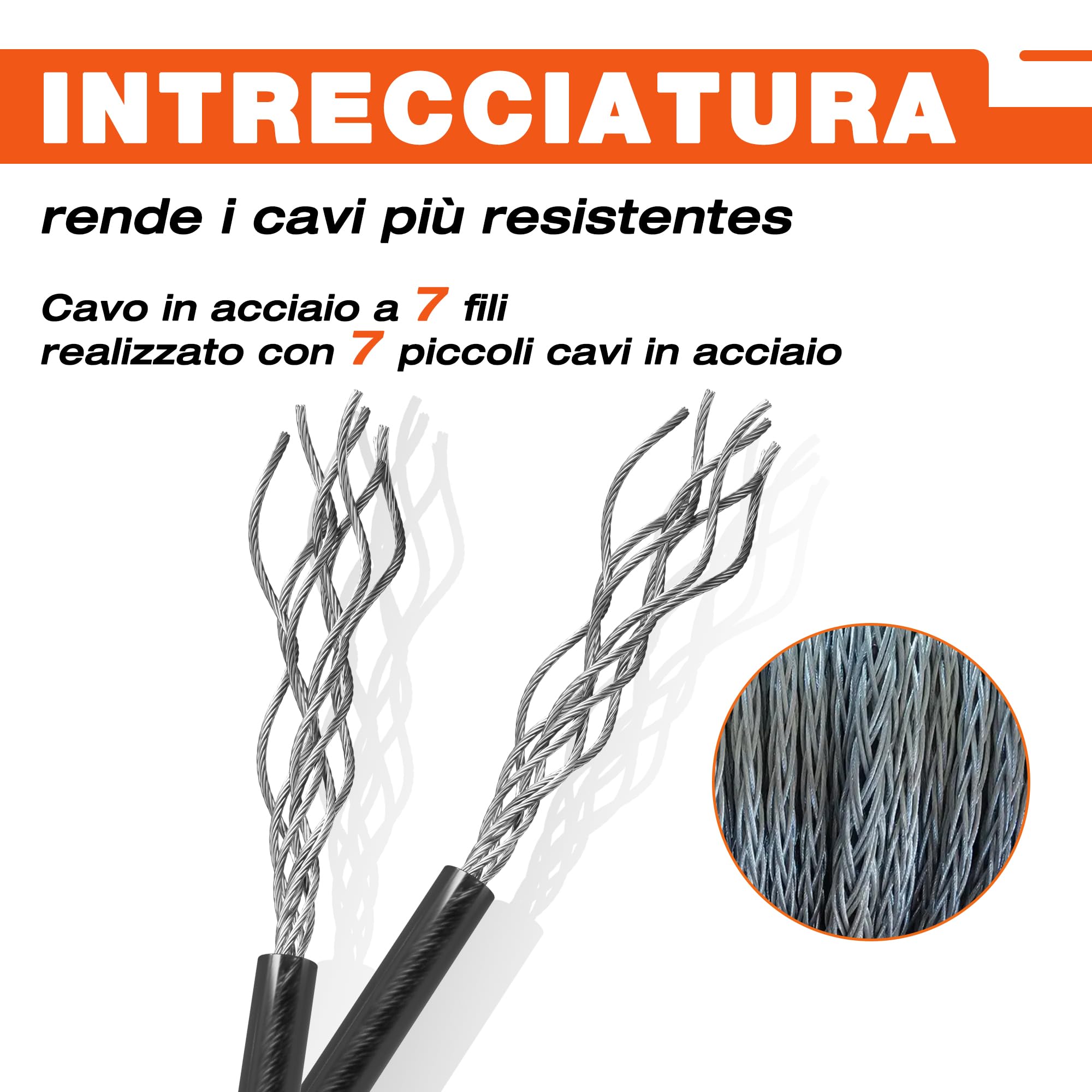 ValueMax Cavo di Sicurezza Bici 213cm x 12mm, Cavo Acciaio Doppio Anello con Rivestimento in PVC, per una Protezione Completa quando Utilizzato con Lucchetto a U