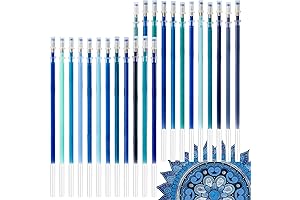 Vivid Blue Gel Pen Refills for Coloring Books, Drawing, and More - 2 Pack